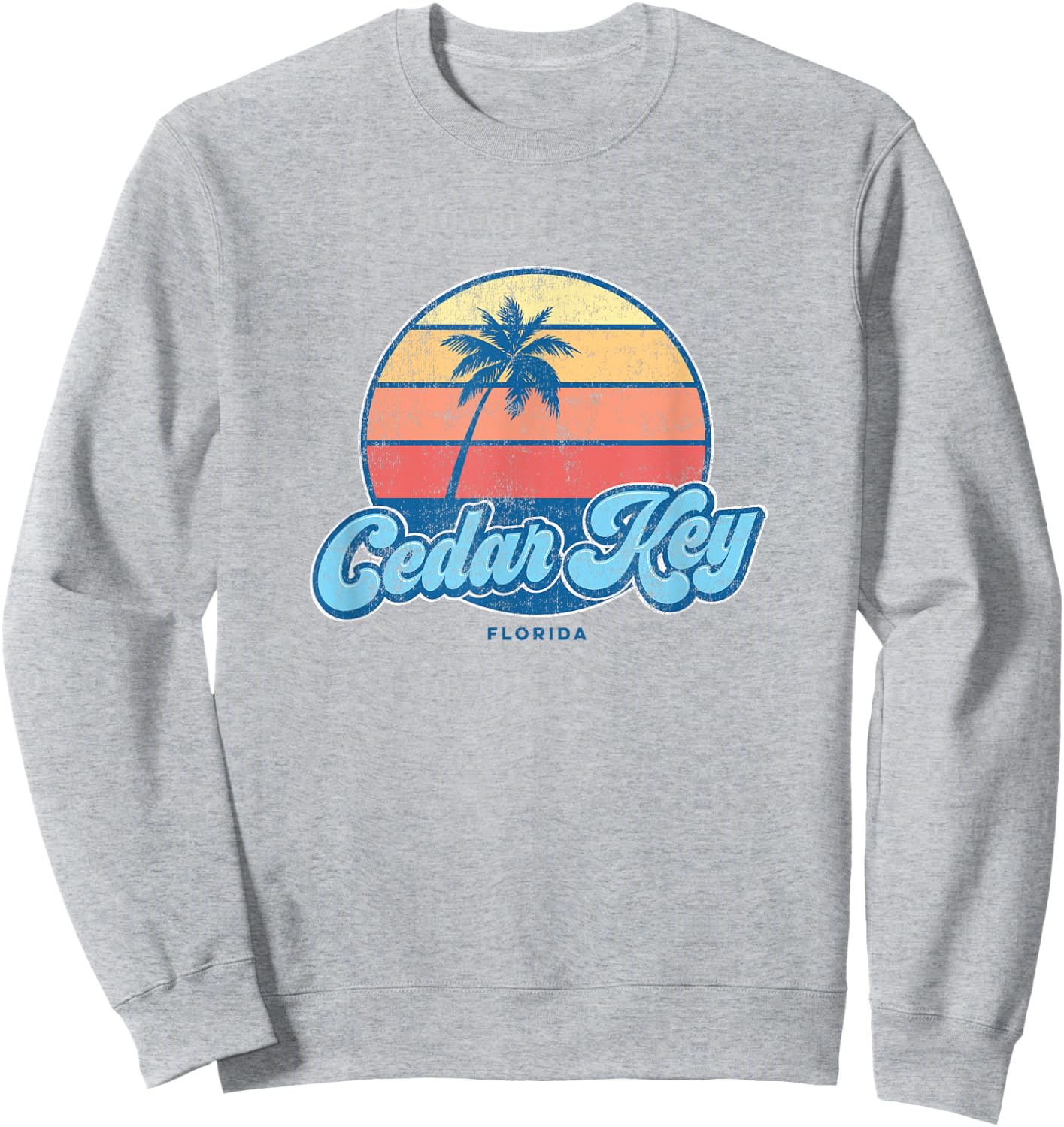 Vintage Cedar Key Florida FL Classic 70s Retro Surfer Sweatshirt - Sweatshirt | Ash