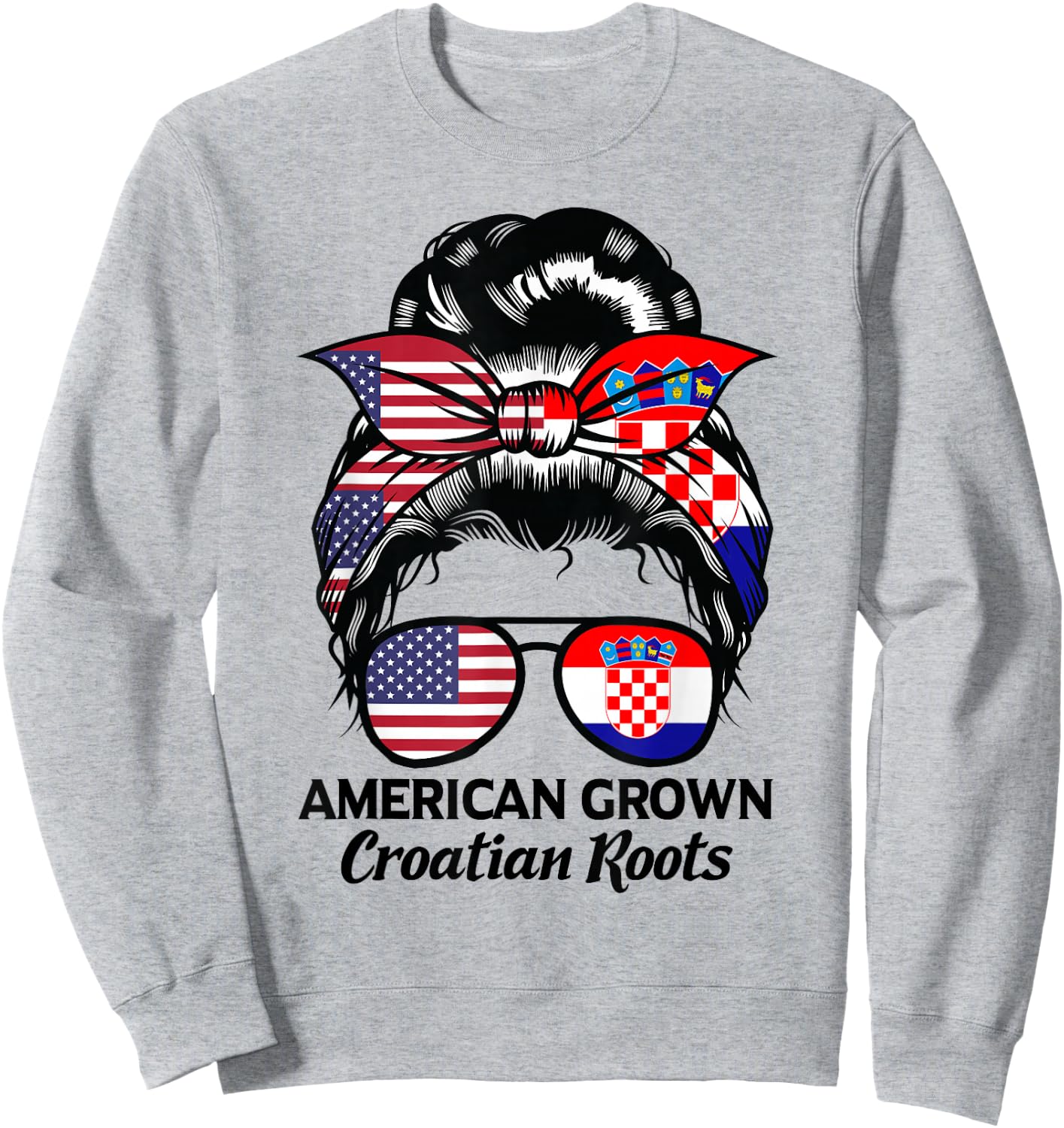 American Grown Croatian Roots Croatia Sweatshirt - Sweatshirt | Ash