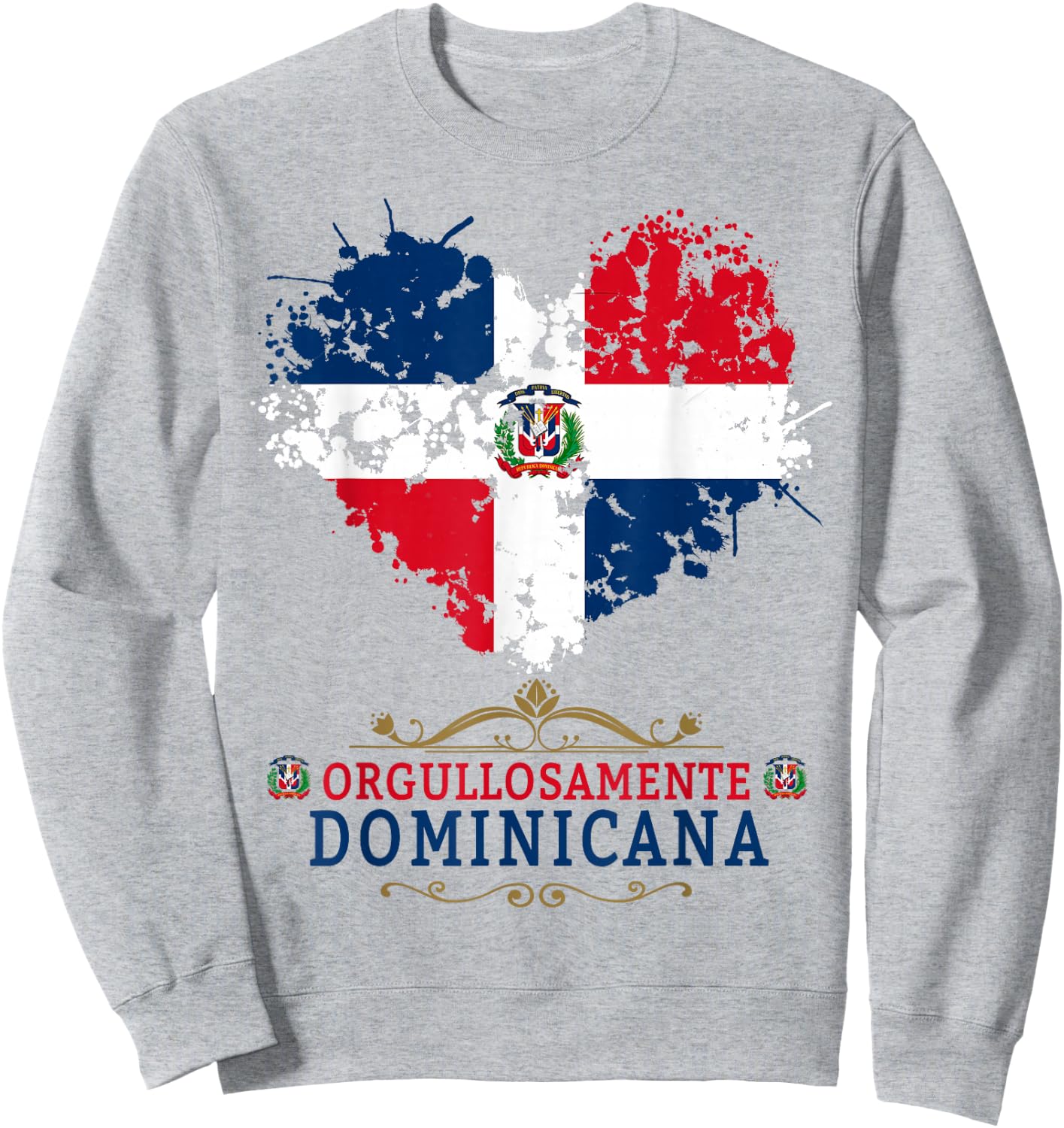 Coat of Arms Republica Dominicana & Dominican Flag Outfit Sweatshirt - Sweatshirt | Ash