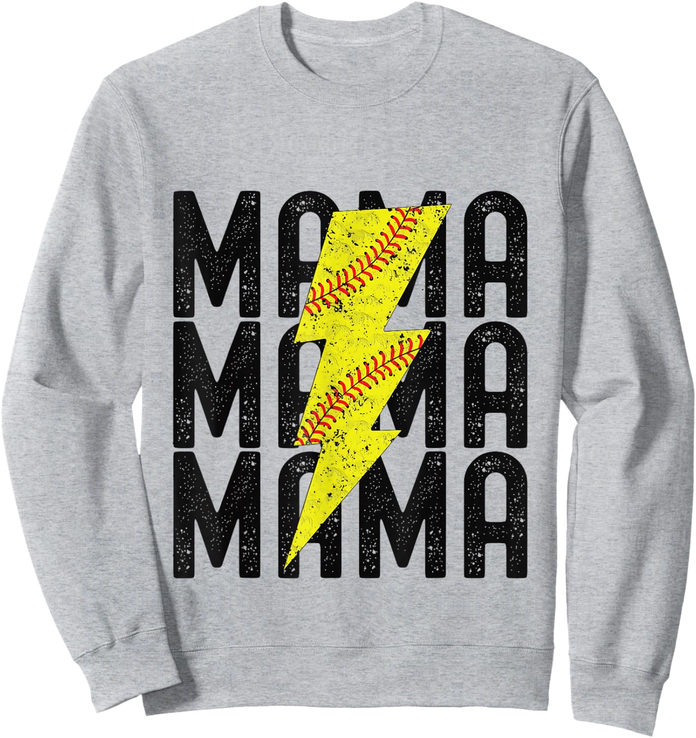 Softball Mama Lighting Softball Mothers Day Sweatshirt - Sweatshirt | Ash