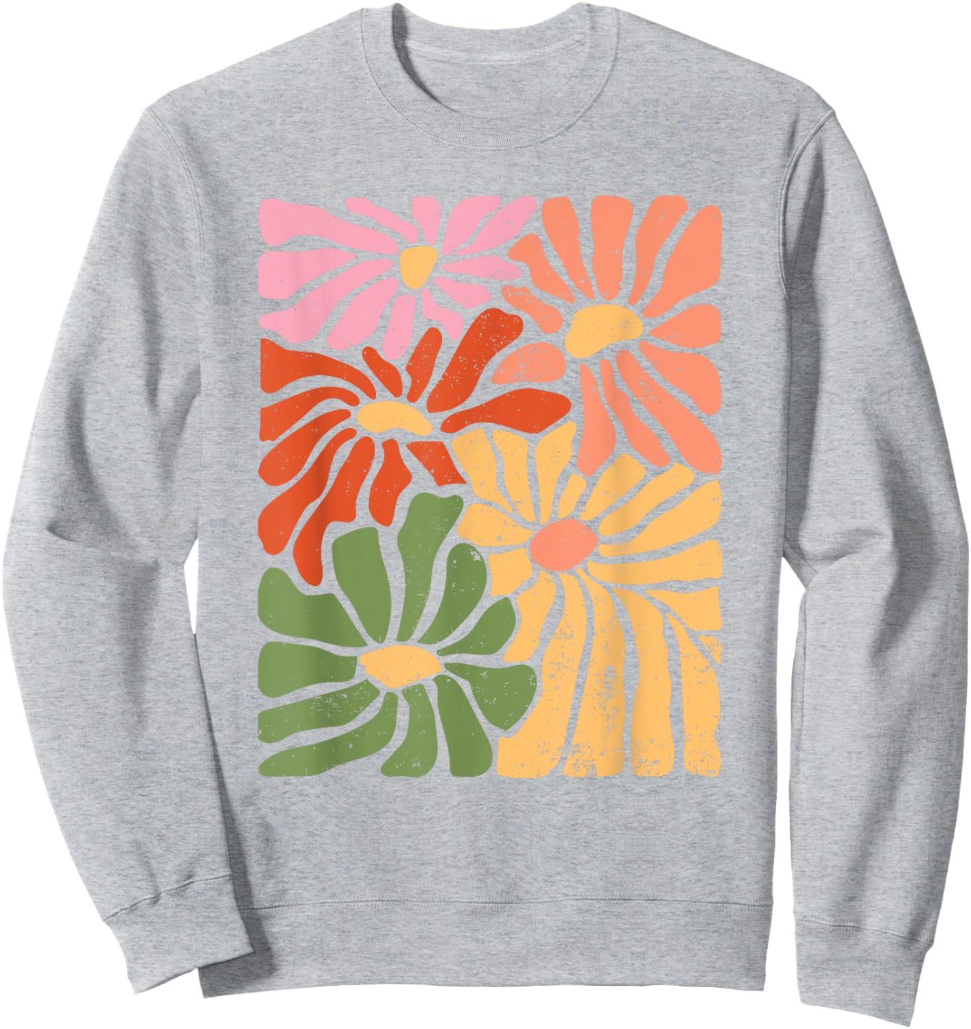 Boho Floral Wildflower Cute Daisy Flower Botanical Sweatshirt - Sweatshirt | Ash