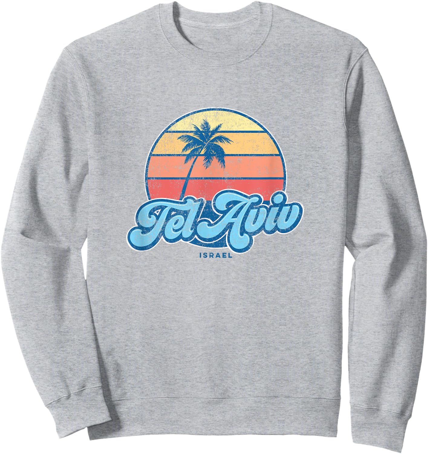 Vintage Tel Aviv Israel Classic 70s Retro Surfer Sweatshirt - Sweatshirt | Ash