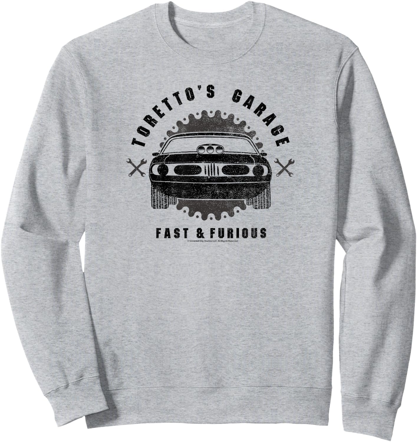 Fast & Furious Vintage Muscle Car Toretto's Garage Sweatshirt - Sweatshirt | Ash