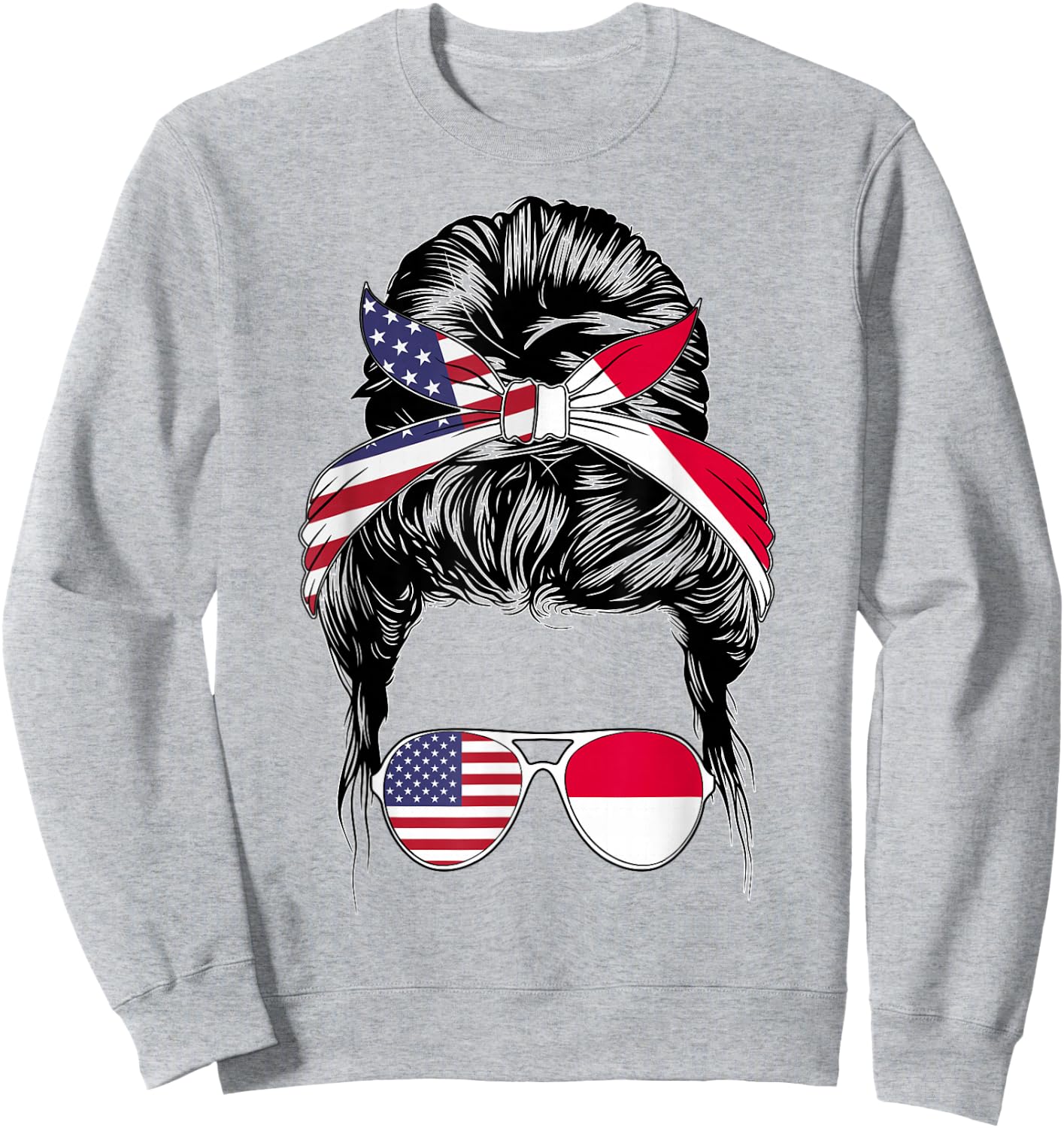 Heritage American Women Indonesian Girl Indonesia Flag Sweatshirt - Sweatshirt | Ash