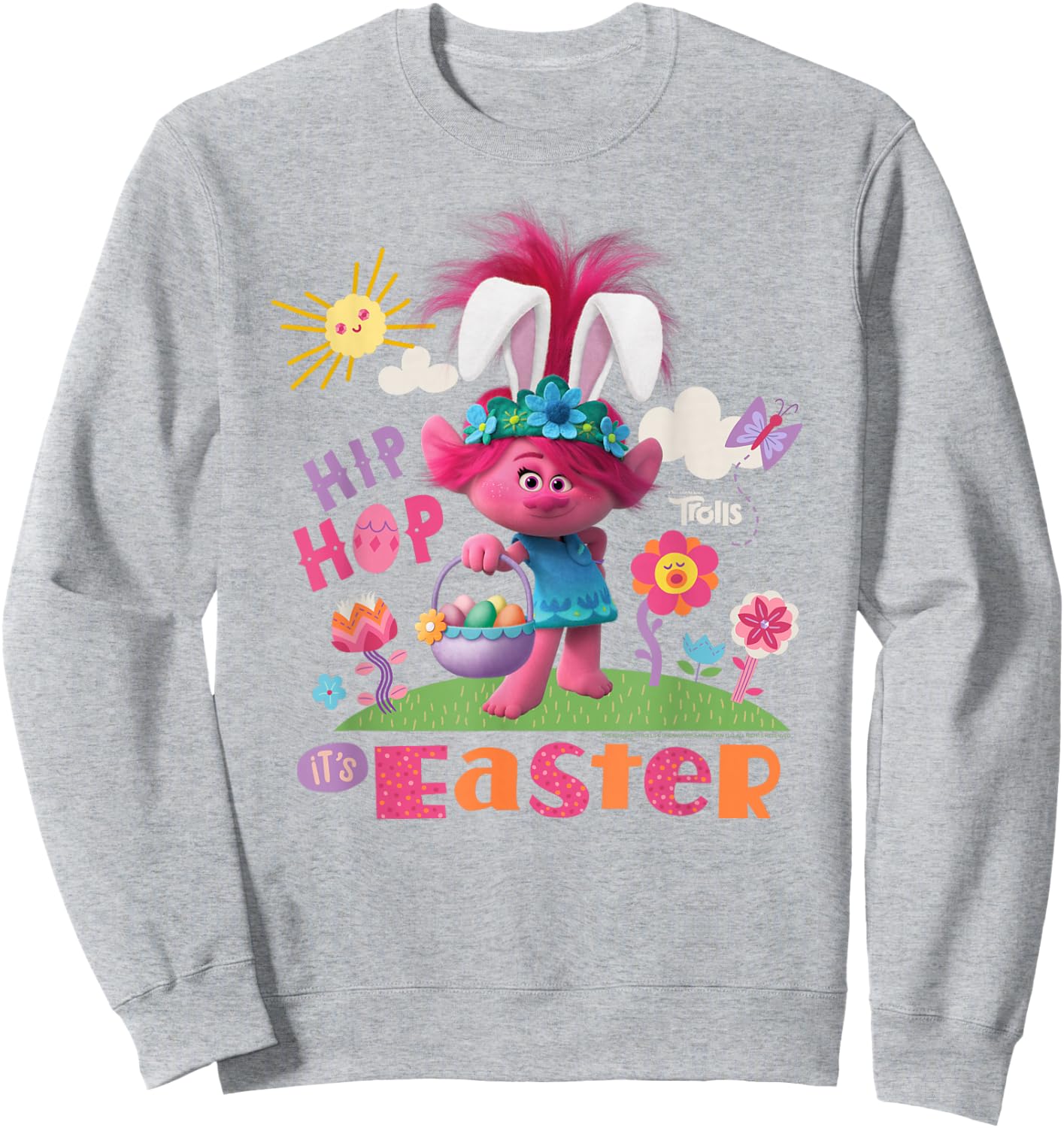 DREAMWORKS TROLLS Poppy Hip Hop Easter Kids Sweatshirt - Sweatshirt | Ash