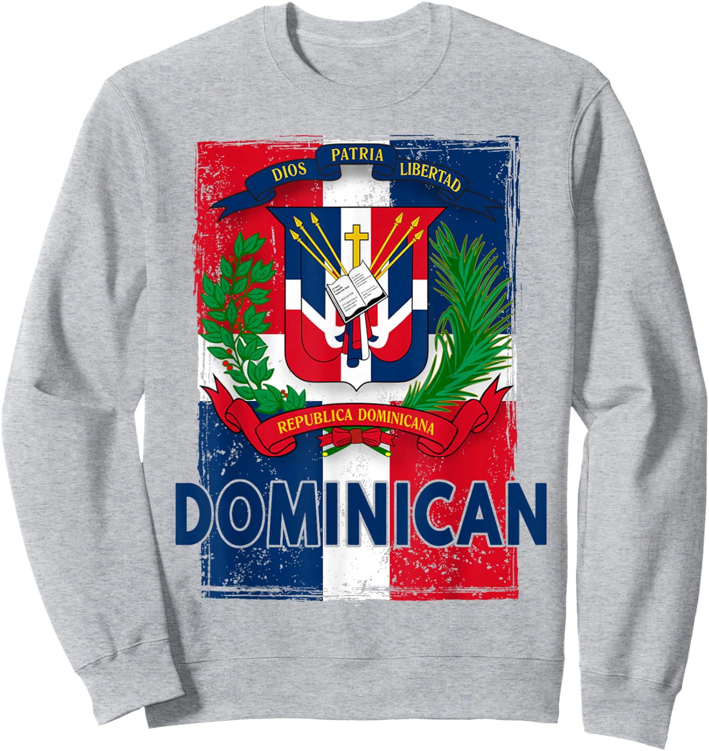 Coat of Arms Republica Dominicana & Dominican Flag Outfit Sweatshirt - Sweatshirt | Ash