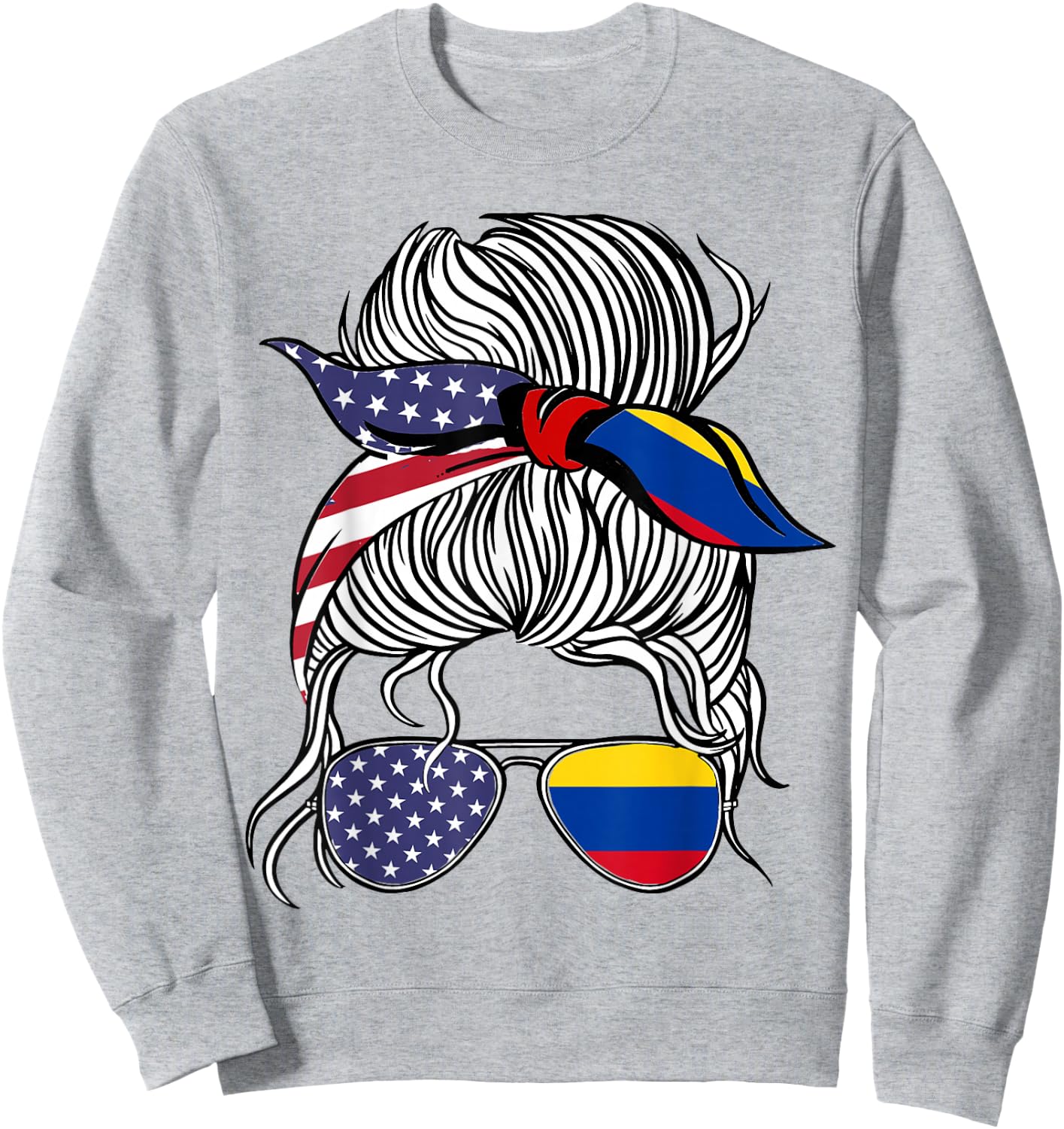 American Colombian Patriot Flag Women Girl Colombia Grown Sweatshirt - Sweatshirt | Ash