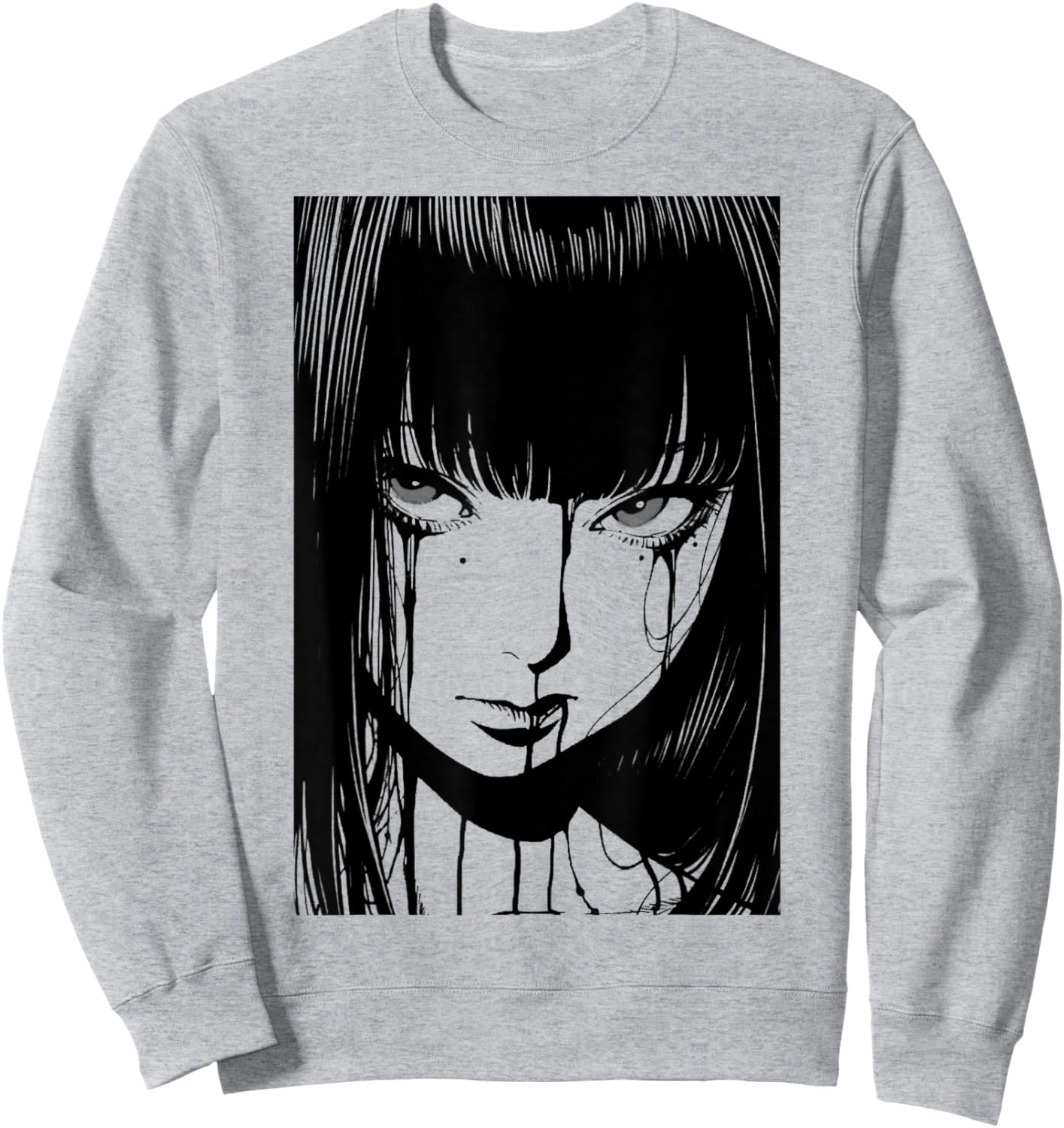 Creepy Japanese Anime Manga Horror | Pastel Goth Grunge Sweatshirt - Sweatshirt | Ash