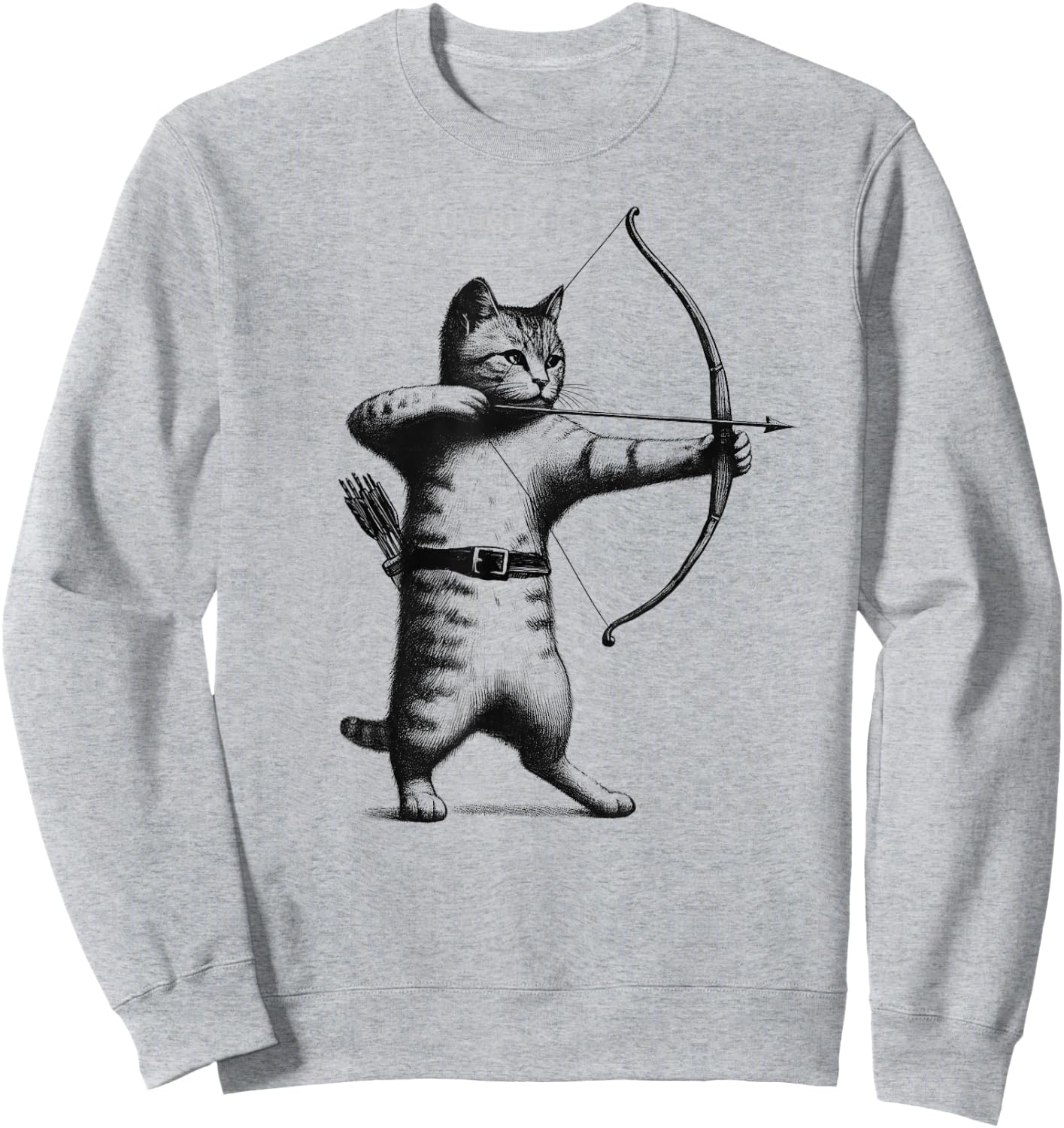 Vintage Archery Cat Kitten Lover Archery Sweatshirt - Sweatshirt | Ash