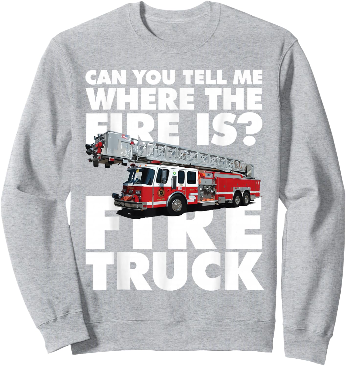 Twenty Trucks Fire Truck - -Adults, Kids - Red - Short Sleeve - Classic Fit - Cotton 60%, Polyester 40% Sweatshirt - Sweatshirt | Ash