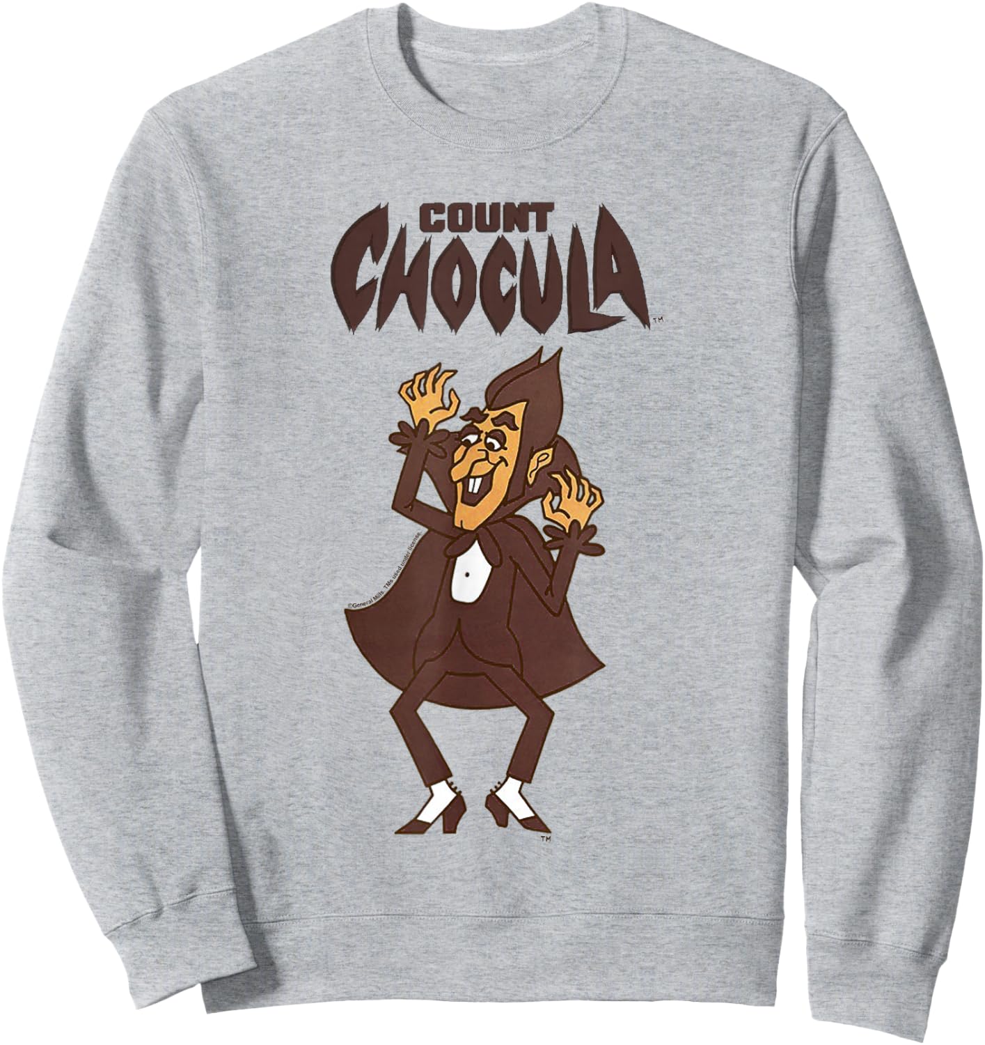 Count Chocula Spooky Epic Pose Vintage Big Chest Portrait Sweatshirt - Sweatshirt | Ash