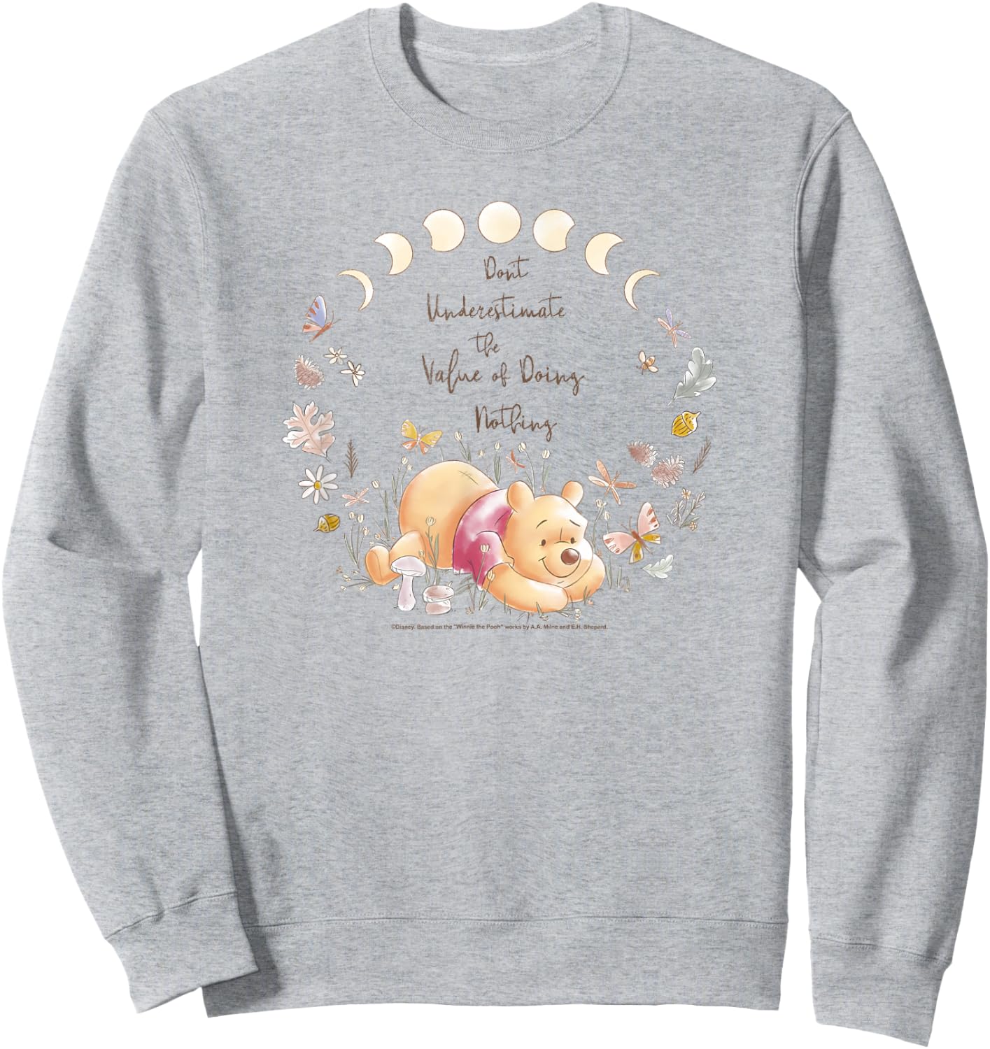 Disney Winnie The Pooh Inspirational Pooh Quote Poster Small Sweatshirt - Sweatshirt | Ash