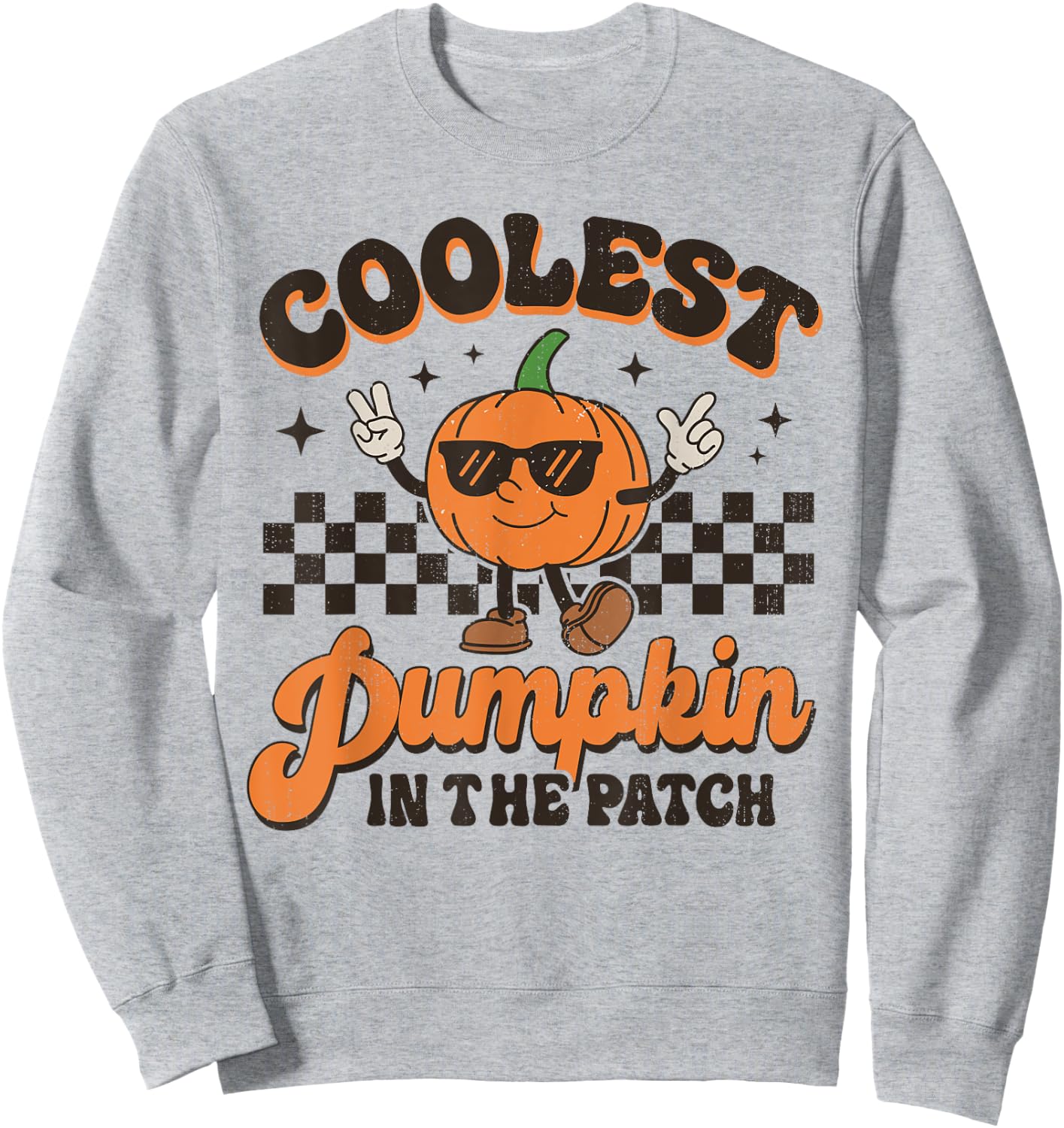 Groovy Coolest Pumpkin In The Patch Halloween For Boys Kids Sweatshirt - Sweatshirt | Ash