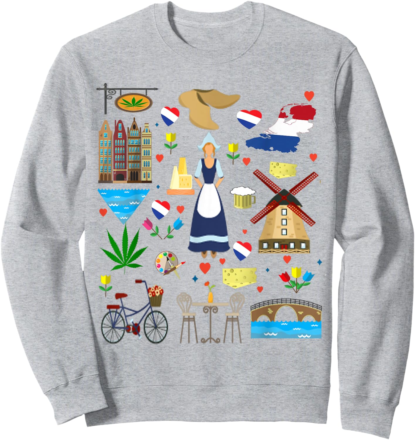 Amsterdam Shirt - Netherlands Holland Icons Souvenir Sweatshirt - Sweatshirt | Ash