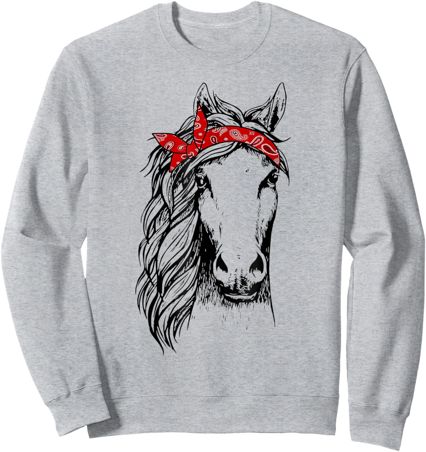 Horse Bandana for Horseback Riding Horse Lover Sweatshirt - Sweatshirt | Ash