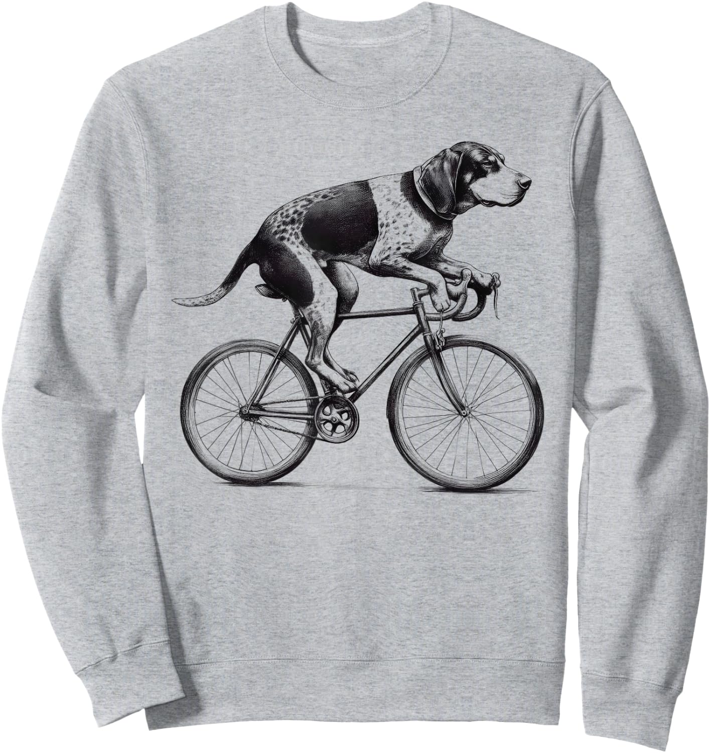 Bluetick Coonhound Dog Riding a Bike Bicycle Biker Cycling Men Women Kids Sweatshirt - Sweatshirt | Ash