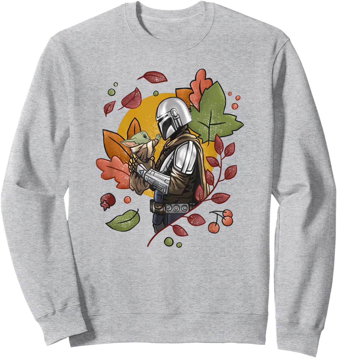 Star Wars: The Mandalorian Halloween Fall Foliage Sweatshirt - Sweatshirt | Ash