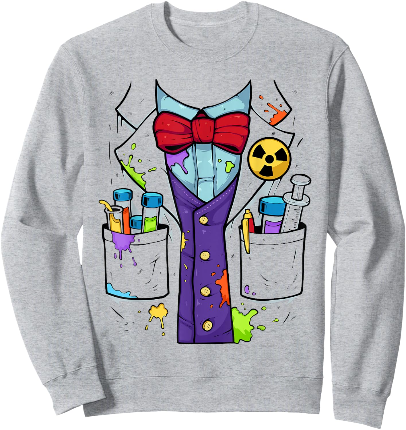 Easy Mad Scientist Halloween Costume Shirt Lazy Halloween Sweatshirt - Sweatshirt | Ash