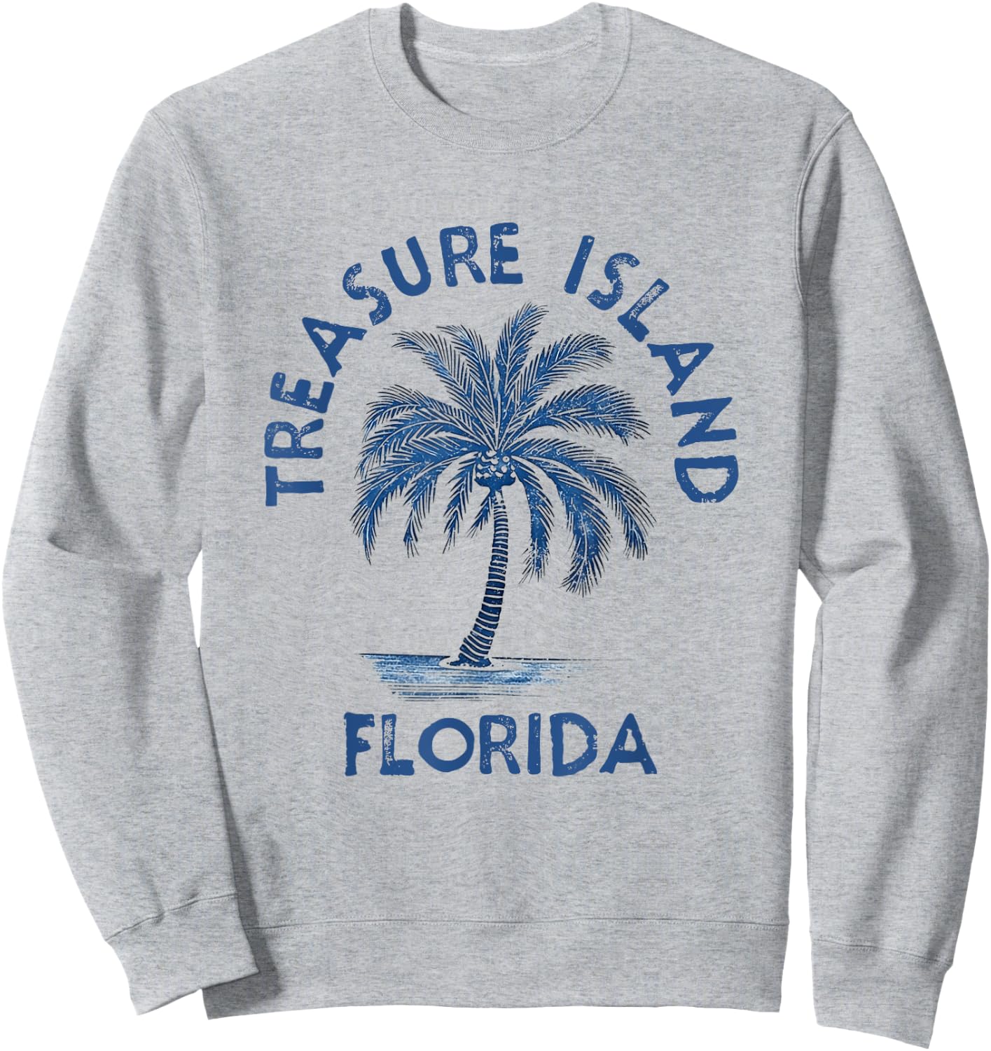 Vintage Treasure Island Florida Palm Tree FL Retro Sweatshirt - Sweatshirt | Ash
