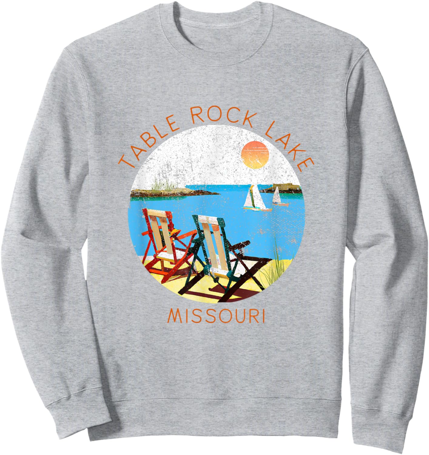 Retro Table Rock Lake Souvenir - Vintage lake Vacation Sweatshirt - Sweatshirt | Ash