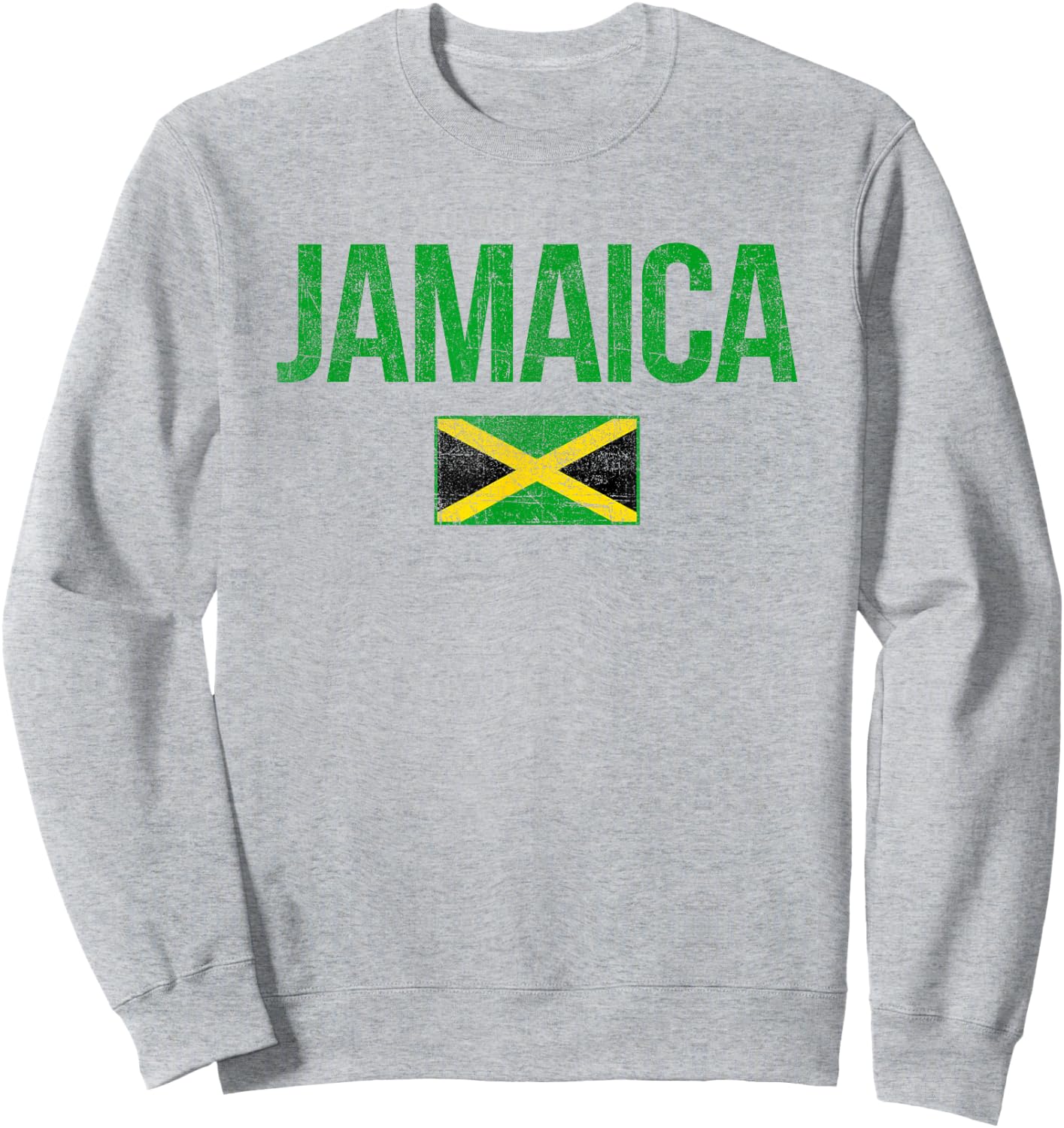 Retro Jamaica Flag Jamaican Travel Vacation Souvenir Sweatshirt - Sweatshirt | Ash