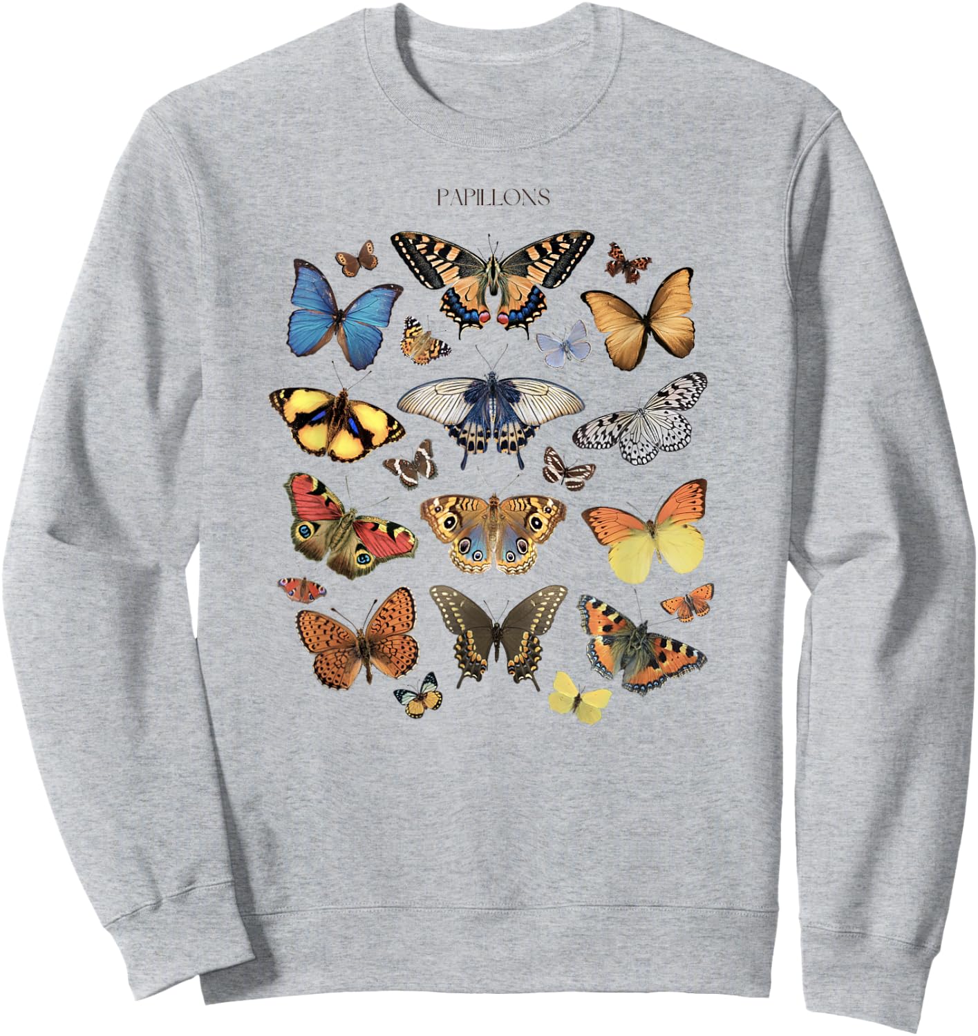 Entomology Butterfly Papillons Collage Lepidoptera Vintage Sweatshirt - Sweatshirt | Ash