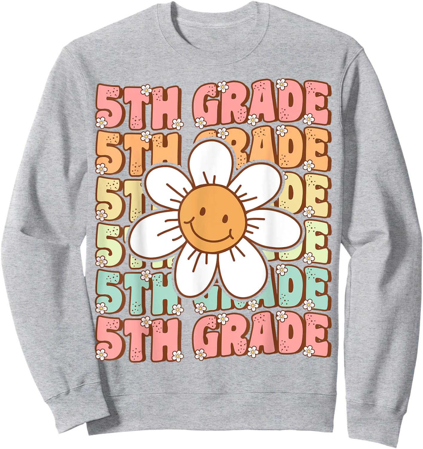 Groovy 5th Grade Back To School First Day of Fifth Grade Sweatshirt - Sweatshirt | Ash