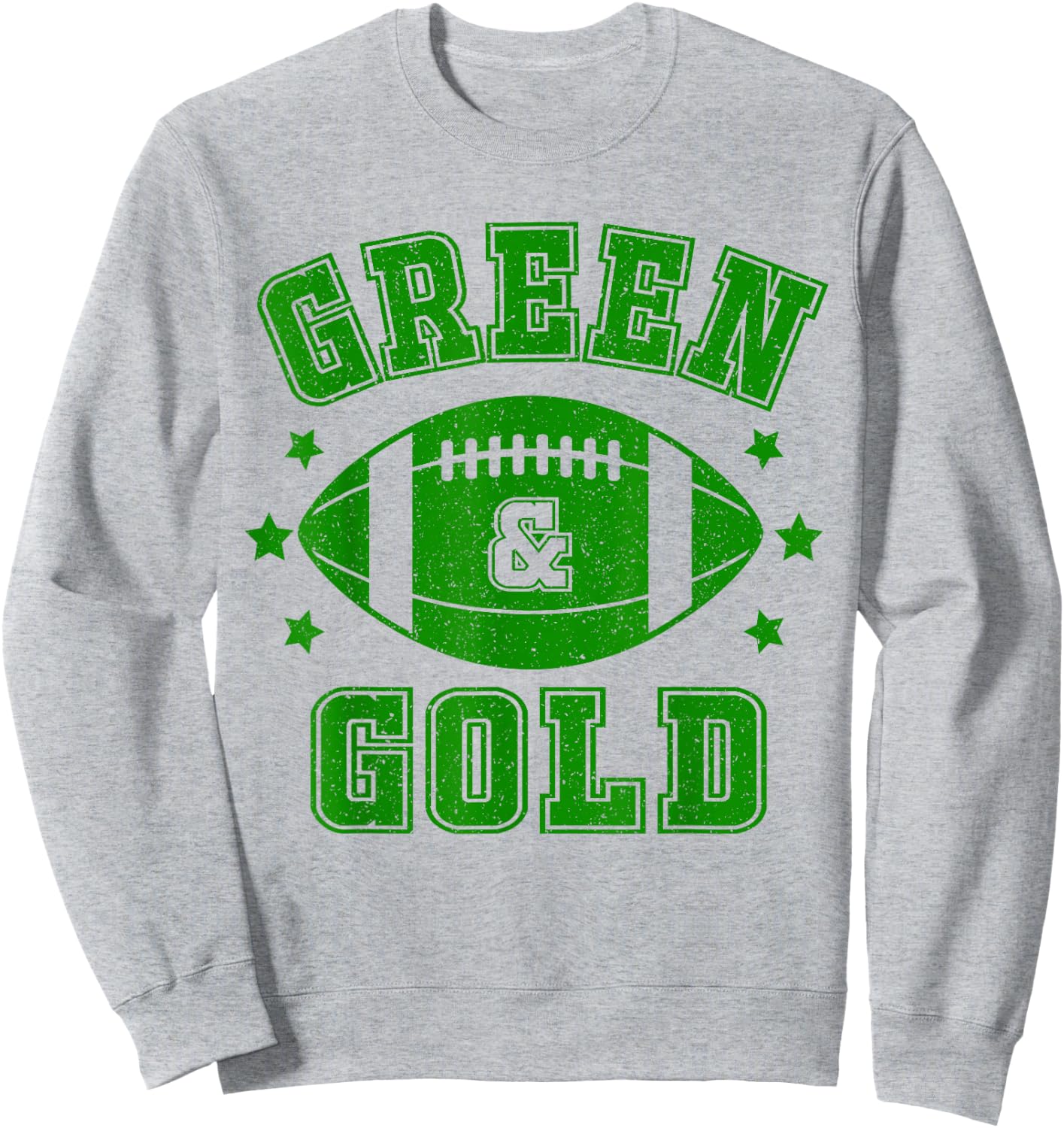 On Gameday Football We Wear Green And Gold School Spirit Sweatshirt - Sweatshirt | Ash