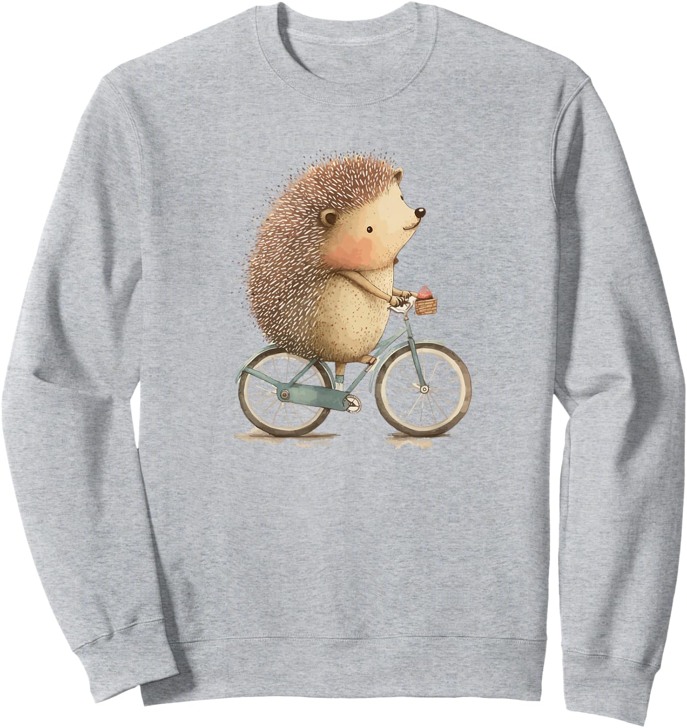 Hedgehog Riding a Bike, Cute Little Hedgie on the Bicycle Sweatshirt - Sweatshirt | Ash