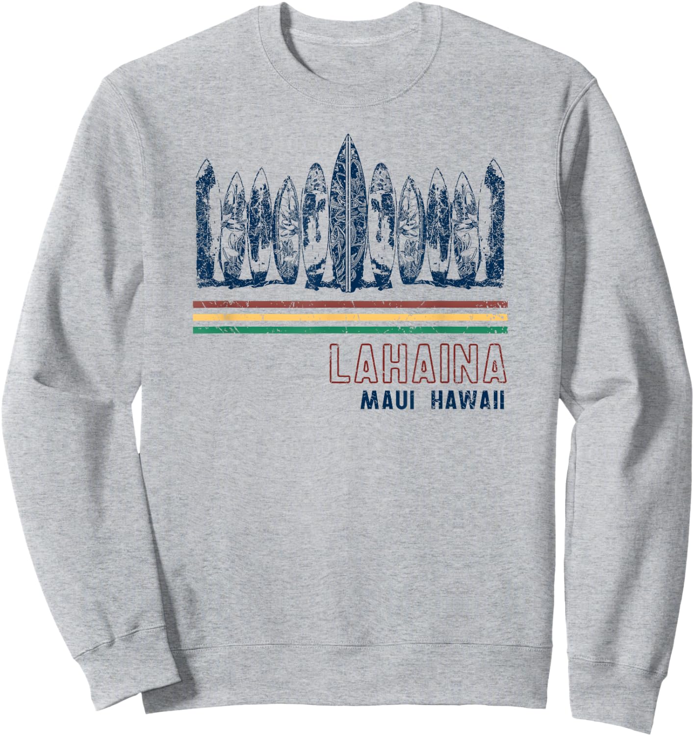 Hawaii Lahaina Maui Retro Surfing Vintage Sweatshirt - Sweatshirt | Ash