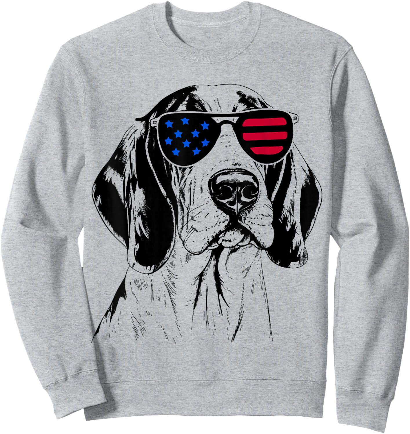 Treeing Walker Coonhound Dog 4th July America USA Flag Sweatshirt - Sweatshirt | Ash