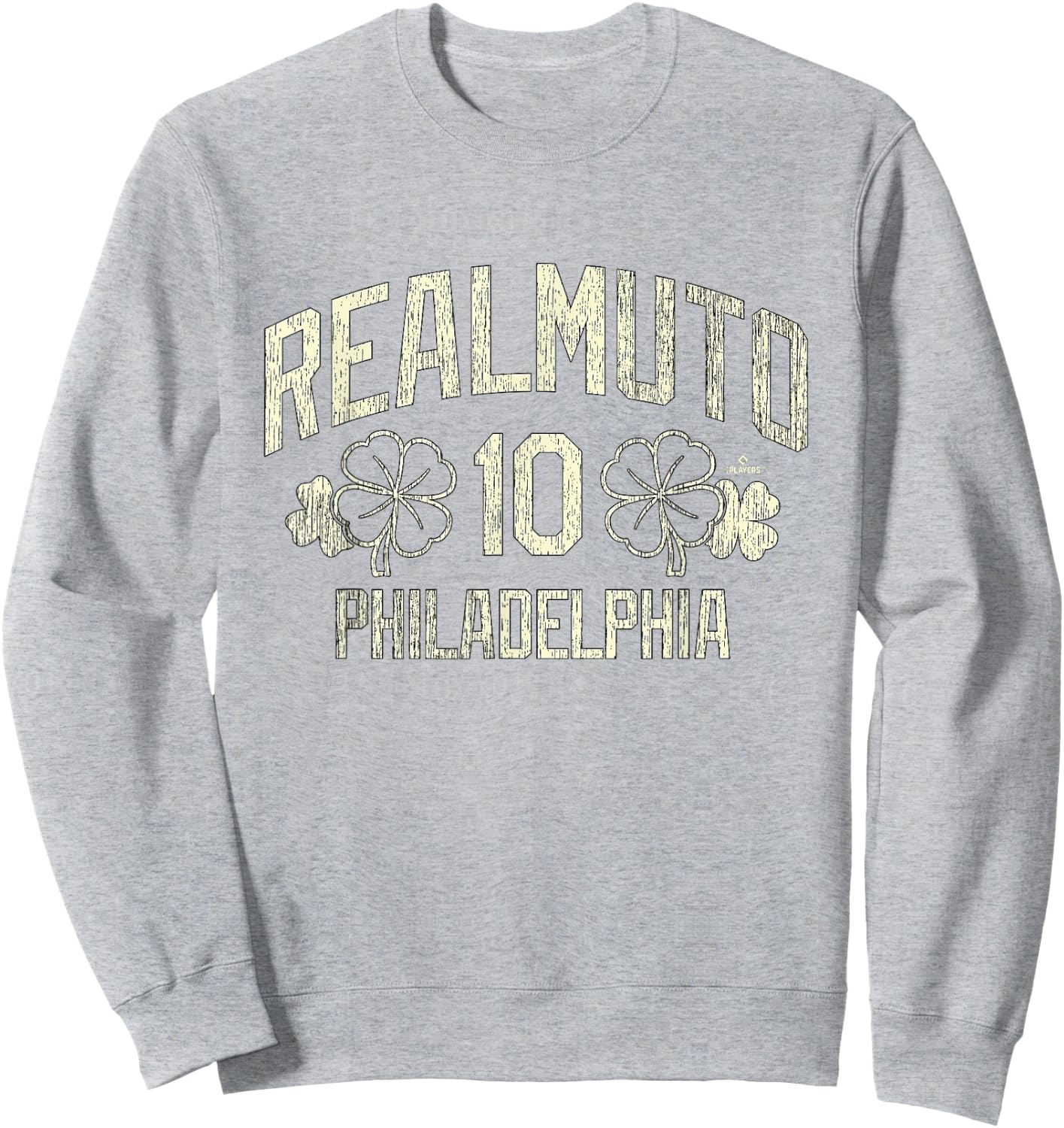 J.T. Realmuto Philadelphia Baseball St. Patrick's Clover Sweatshirt - Sweatshirt | Ash