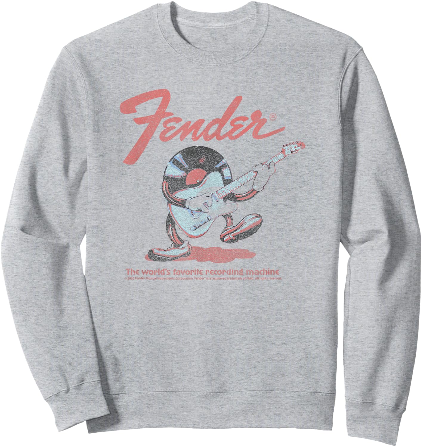 Fender Record Playing Guitar Centered Sweatshirt - Sweatshirt | Ash