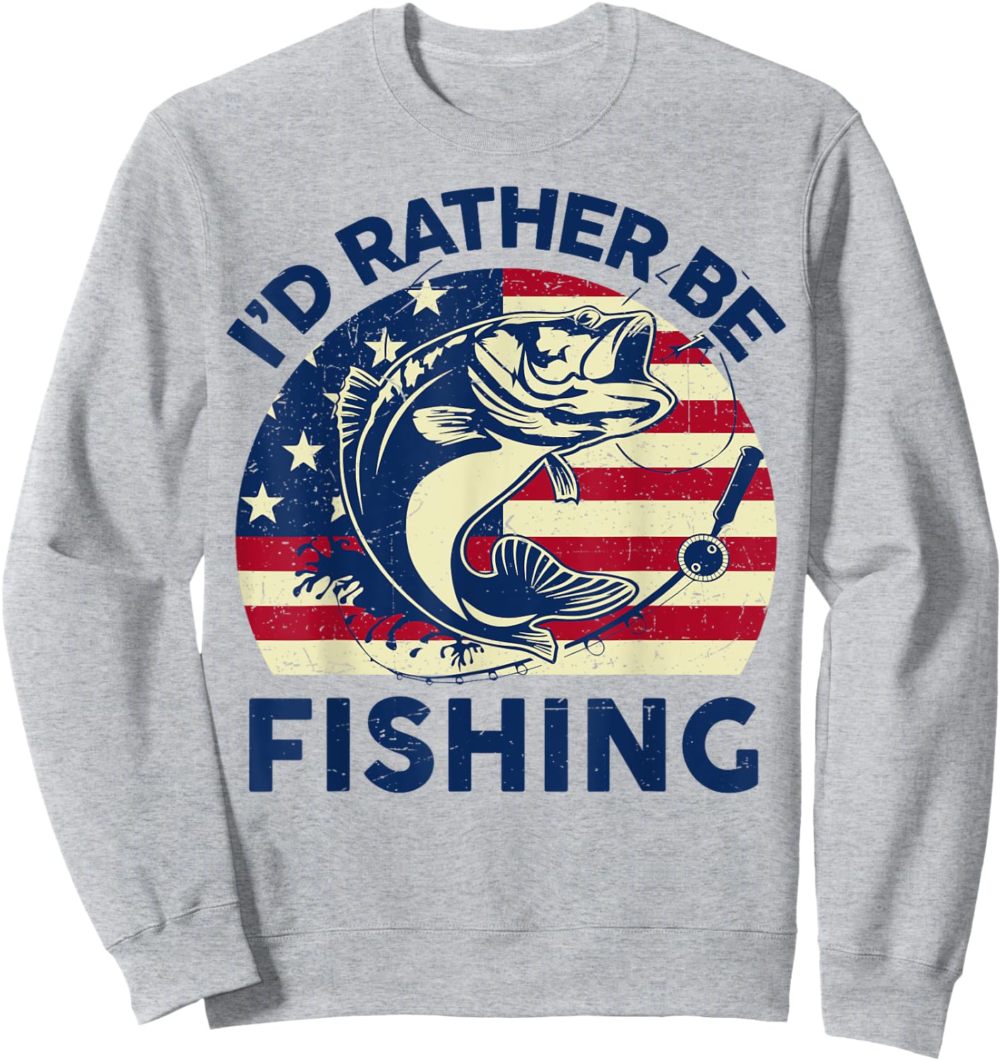I'd Rather Be Fishing-Shirt Funny Bass Dad Men Women Youth Sweatshirt - Sweatshirt | Ash