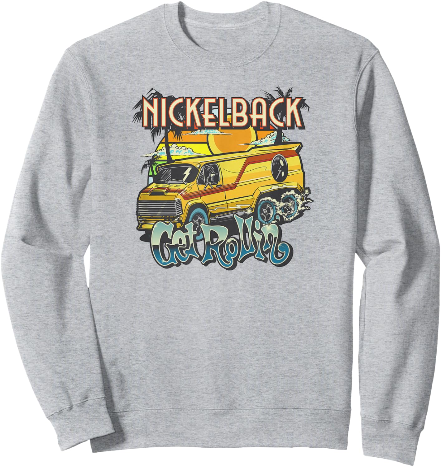 Nickelback Get Rollin' Cover (Yellow) Sweatshirt - Sweatshirt | Ash
