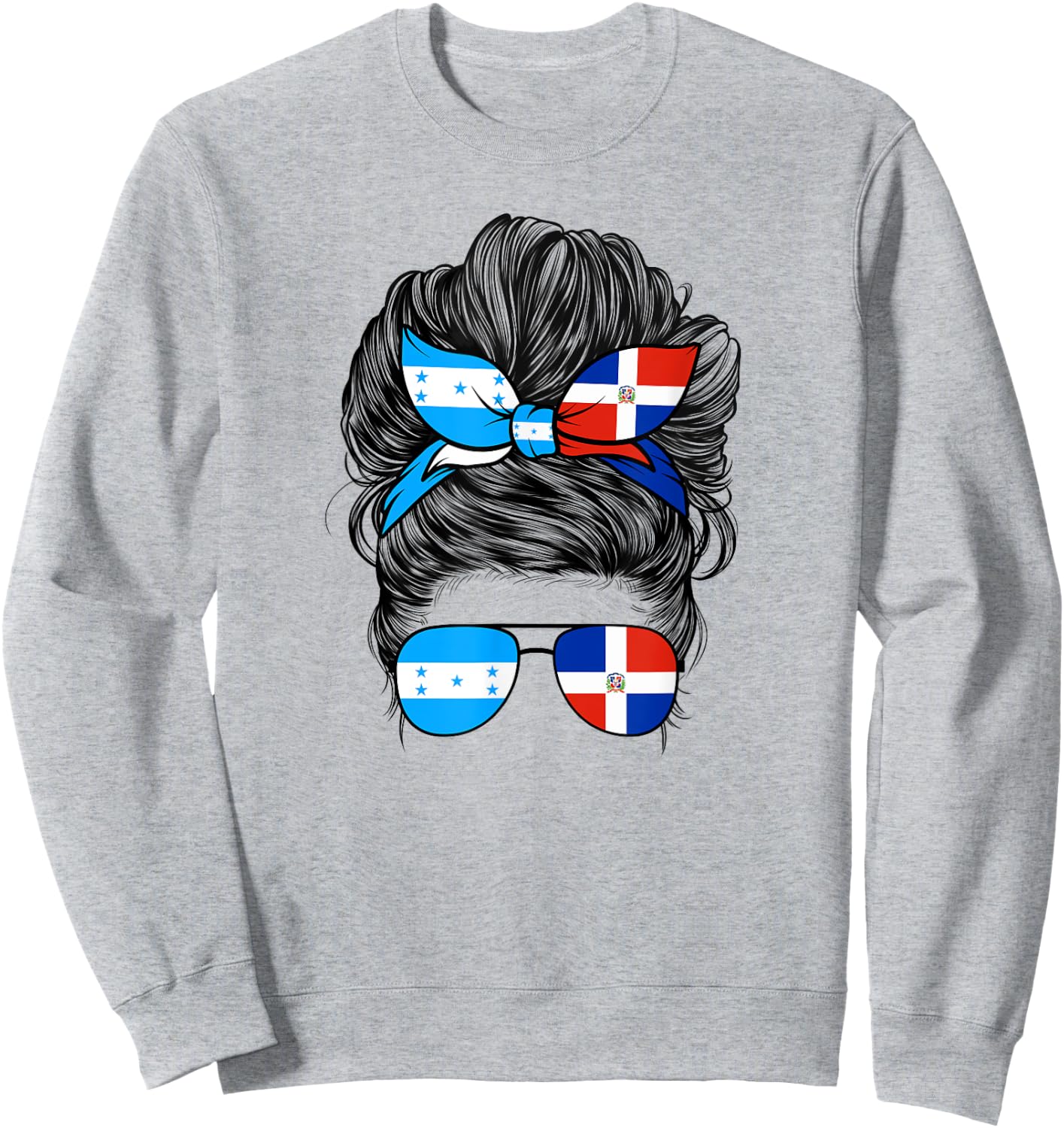 Half Dominican And Honduran Honduras Dominica Flag Girl Mix Sweatshirt - Sweatshirt | Ash