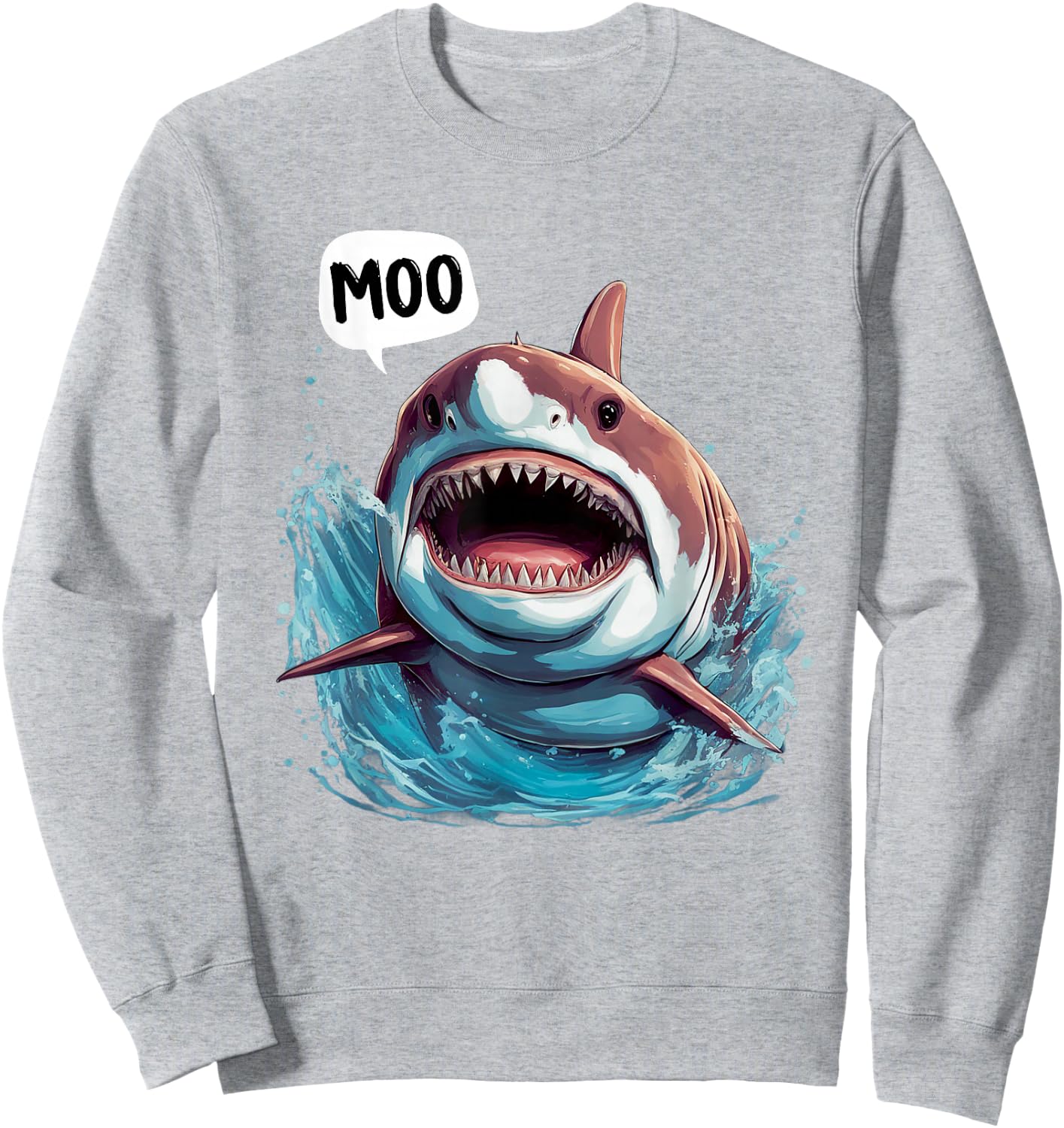 Funny Shark - Moo I'm A Cow Men Women Kids Moo Sweatshirt - Sweatshirt | Ash