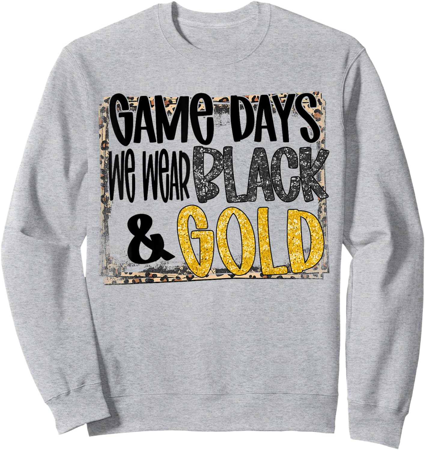 On Gameday Football We Wear Black And Gold School Spirit Sweatshirt - Sweatshirt | Ash