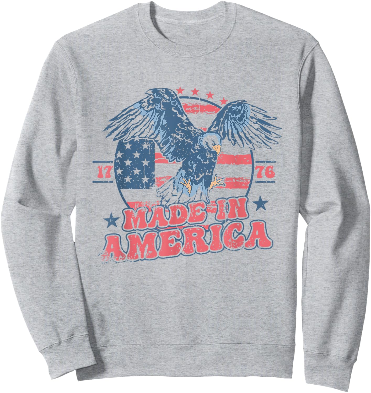 Made In America USA Flag Eagle 4th of July Patriotic Freedom Men Sweatshirt - Sweatshirt | Ash