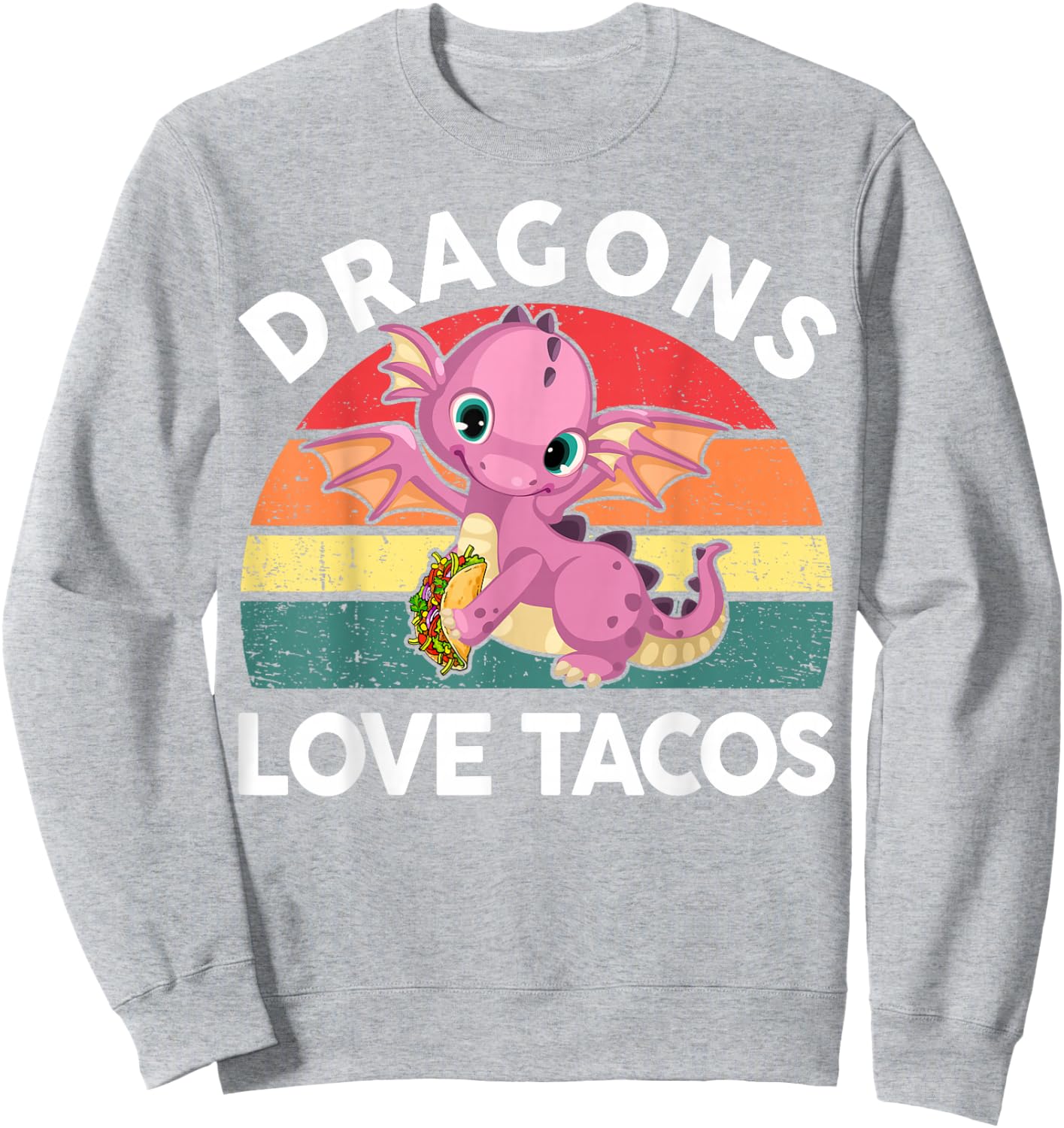 Dragons Love Taco Shirt Cinco Mayo Funny Mexican Boy Toddler Sweatshirt - Sweatshirt | Ash