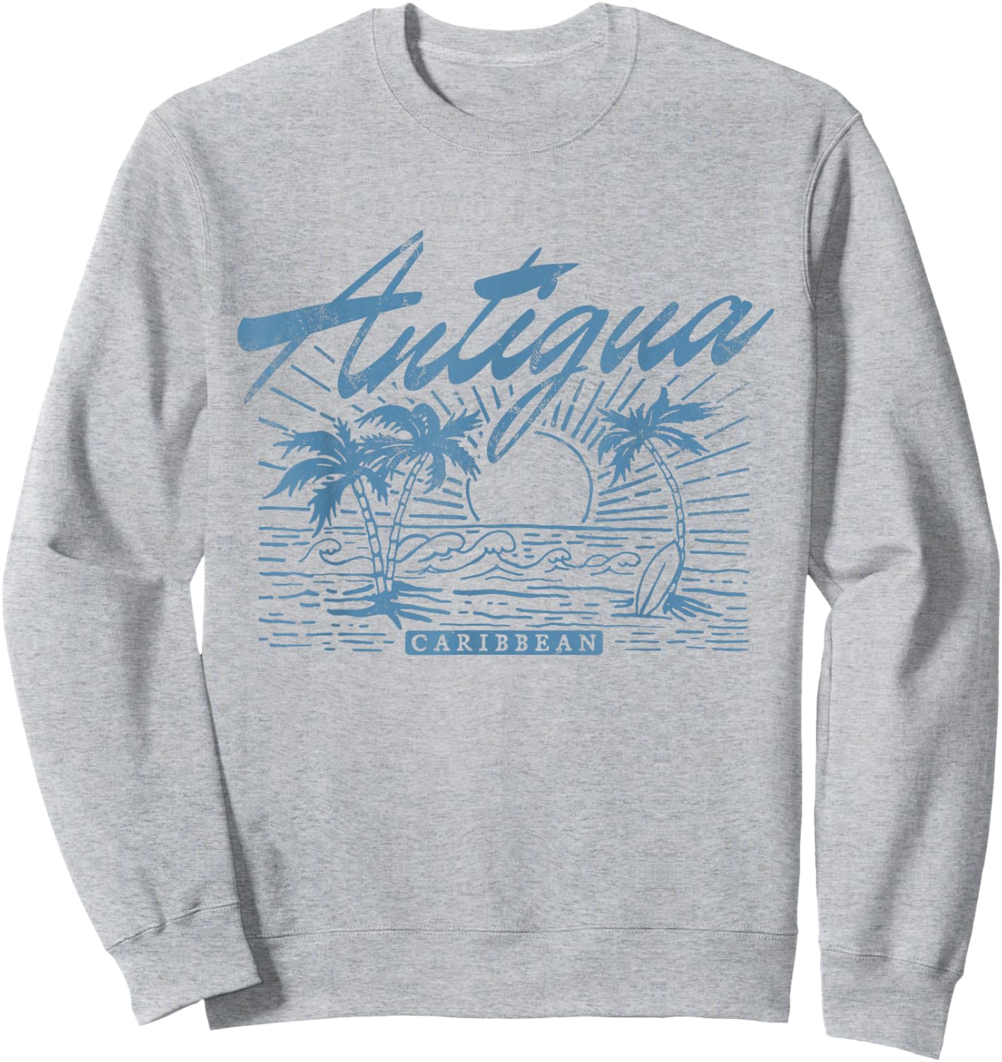 Antigua Caribbean Vintage Distressed Beach Sweatshirt - Sweatshirt | Ash
