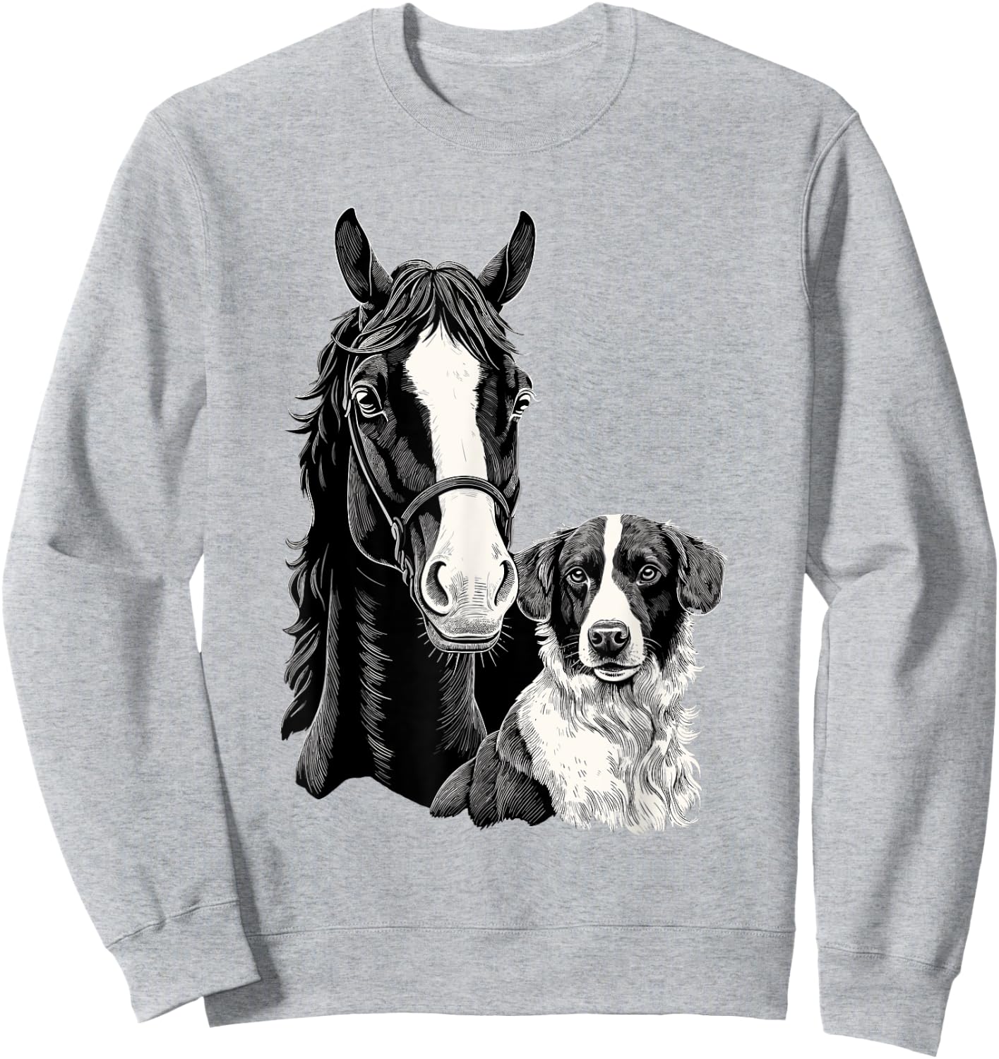 Dog And Horse Lover Horseback Riding Equestrian Sweatshirt - Sweatshirt | Ash