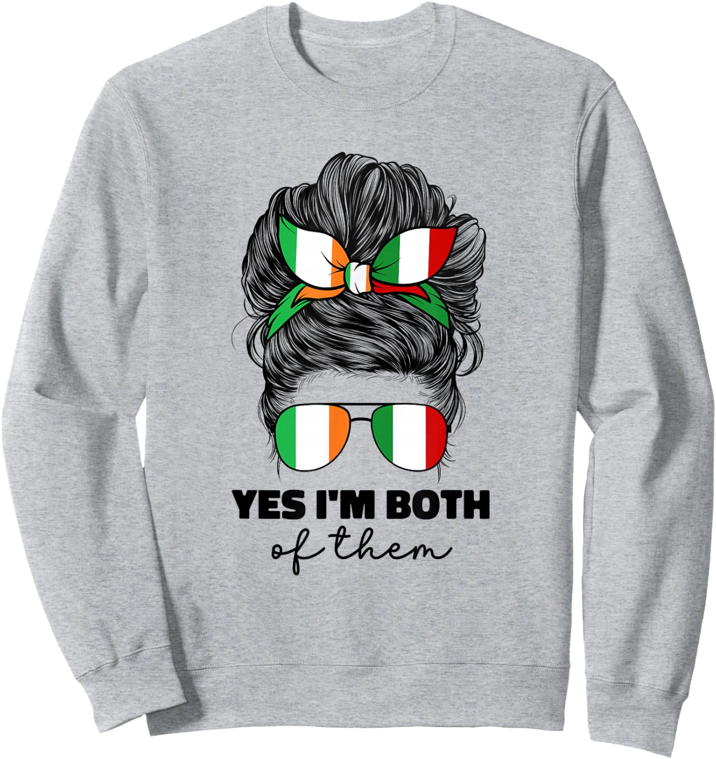 Half Italian and Irish Ireland Italy Flag Girl Mix Sweatshirt - Sweatshirt | Ash