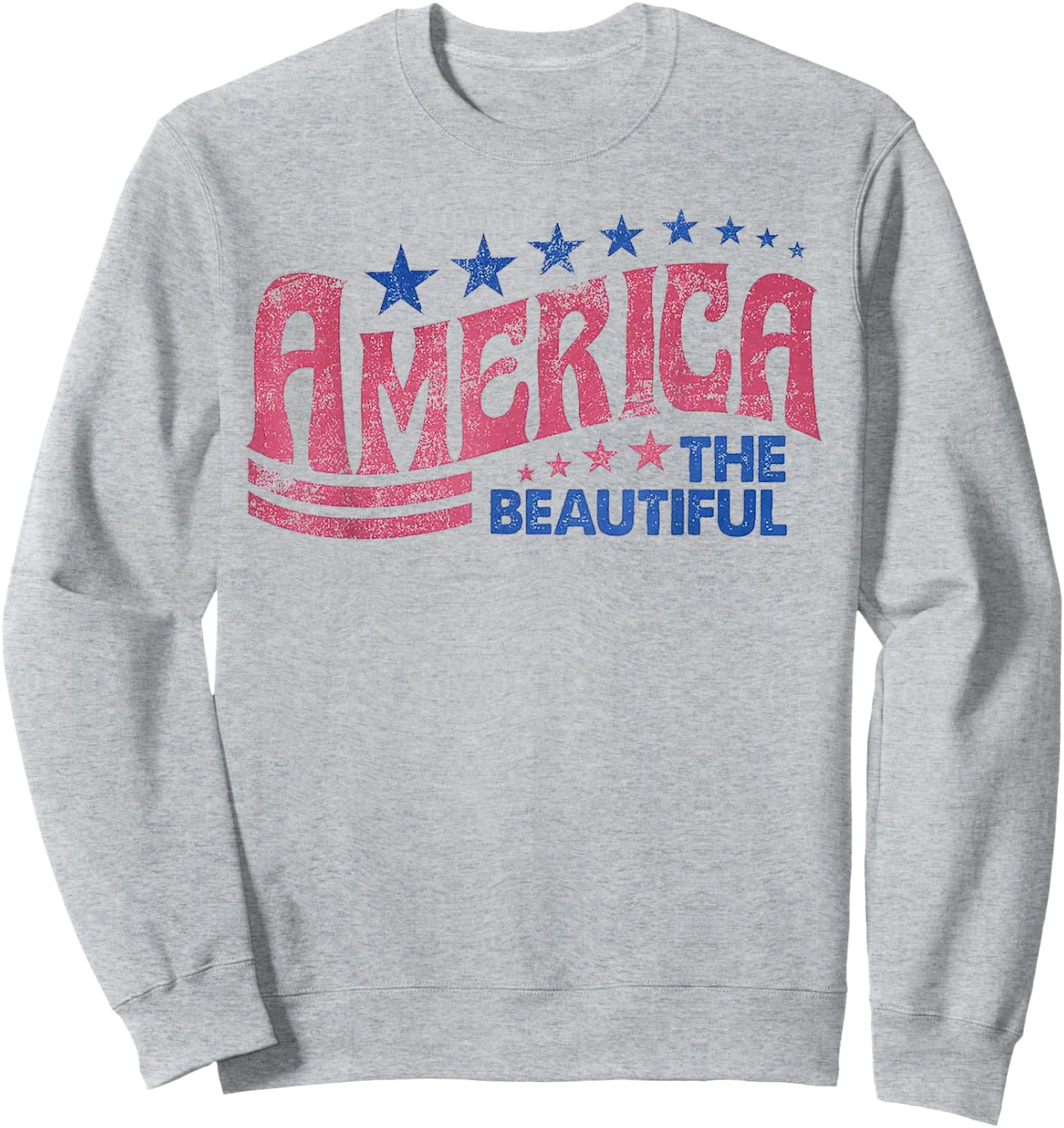 Funny America The Beautiful Shirt - Women's Blue Modern Short Sleeve - Small Sweatshirt - Sweatshirt | Ash