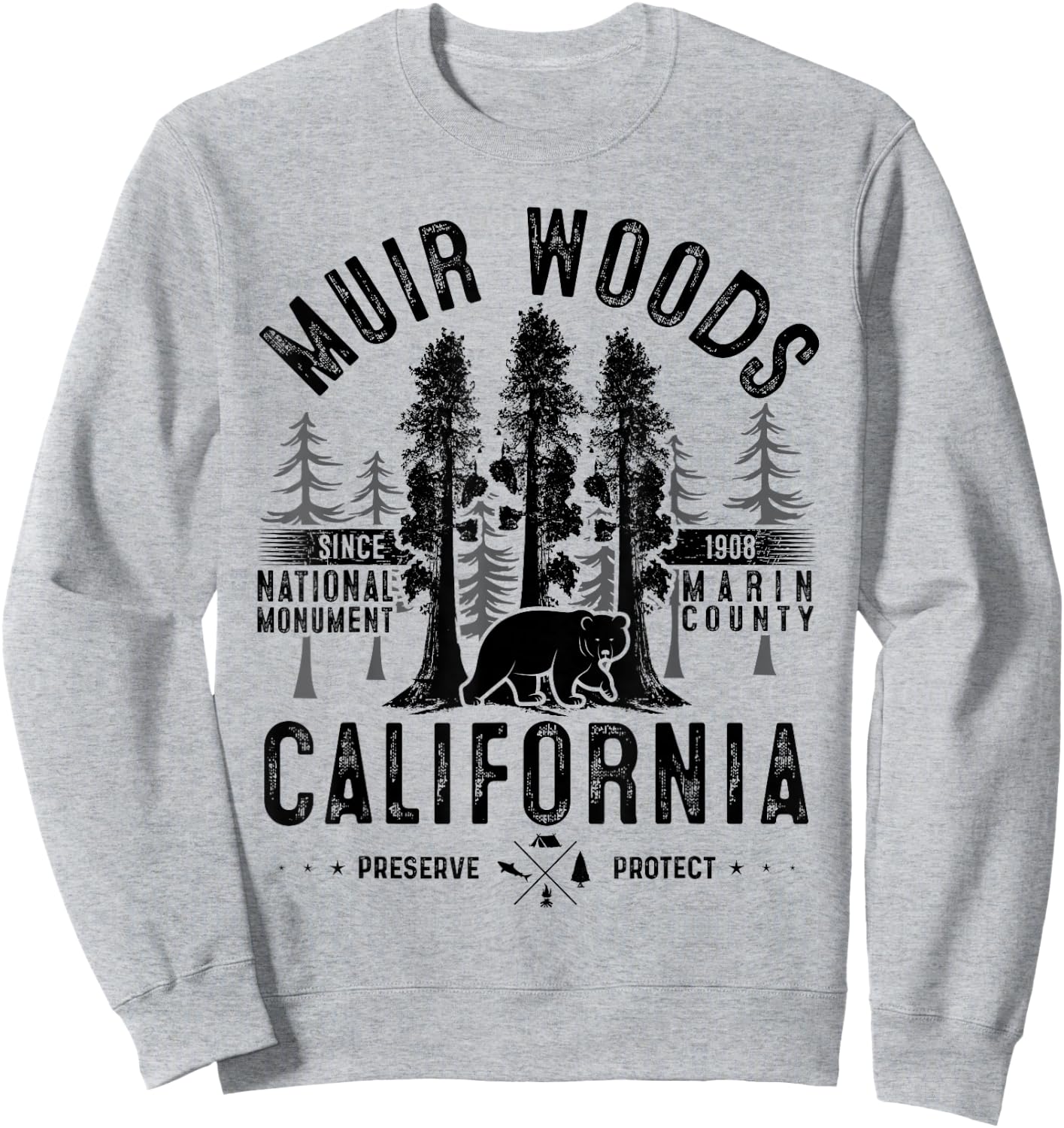Muir Woods National Monument National Park Apparel Sweatshirt - Sweatshirt | Ash