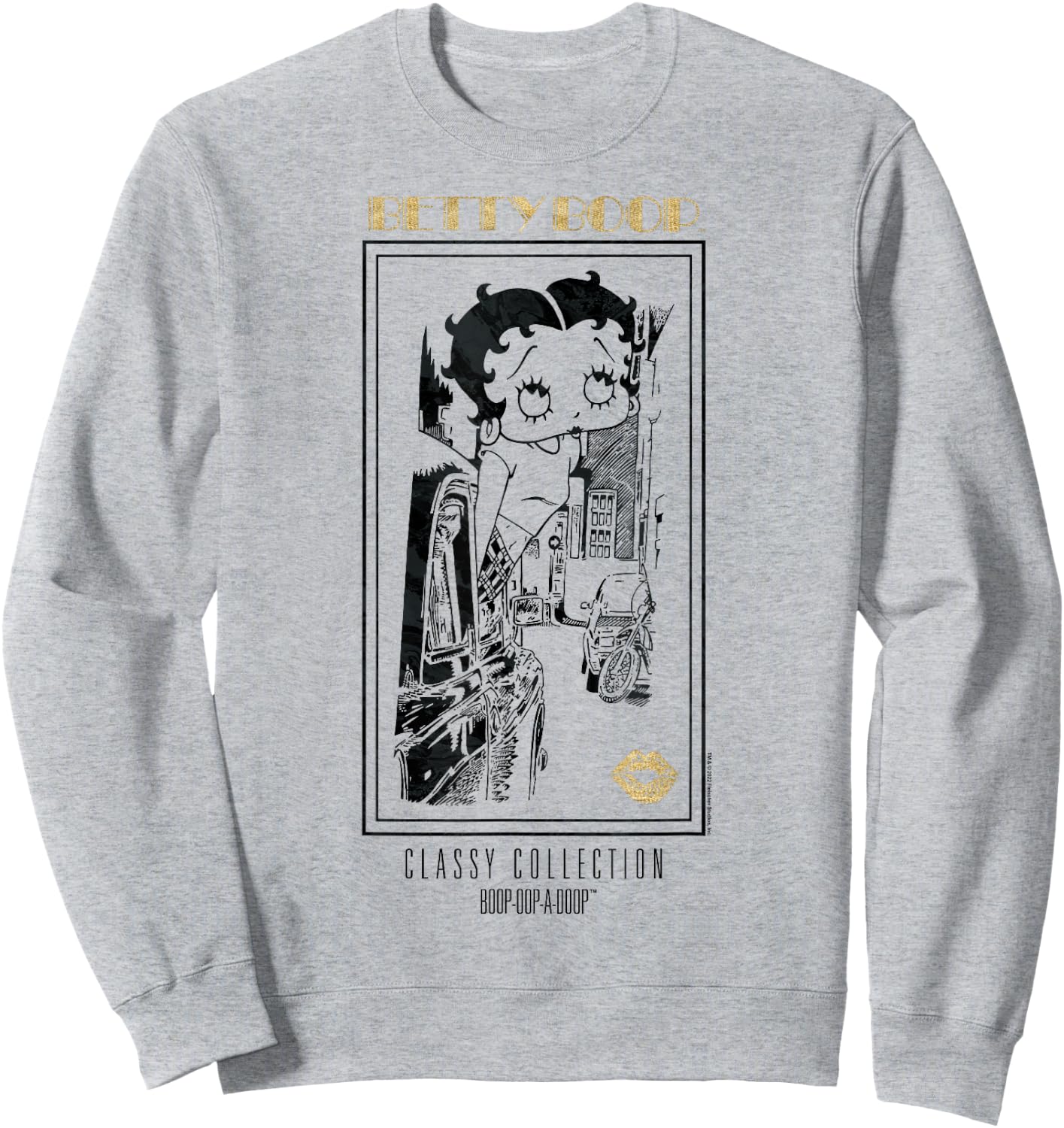 Betty Boop Vintage Classy Collection Faded Broadway Poster Sweatshirt - Sweatshirt | Ash