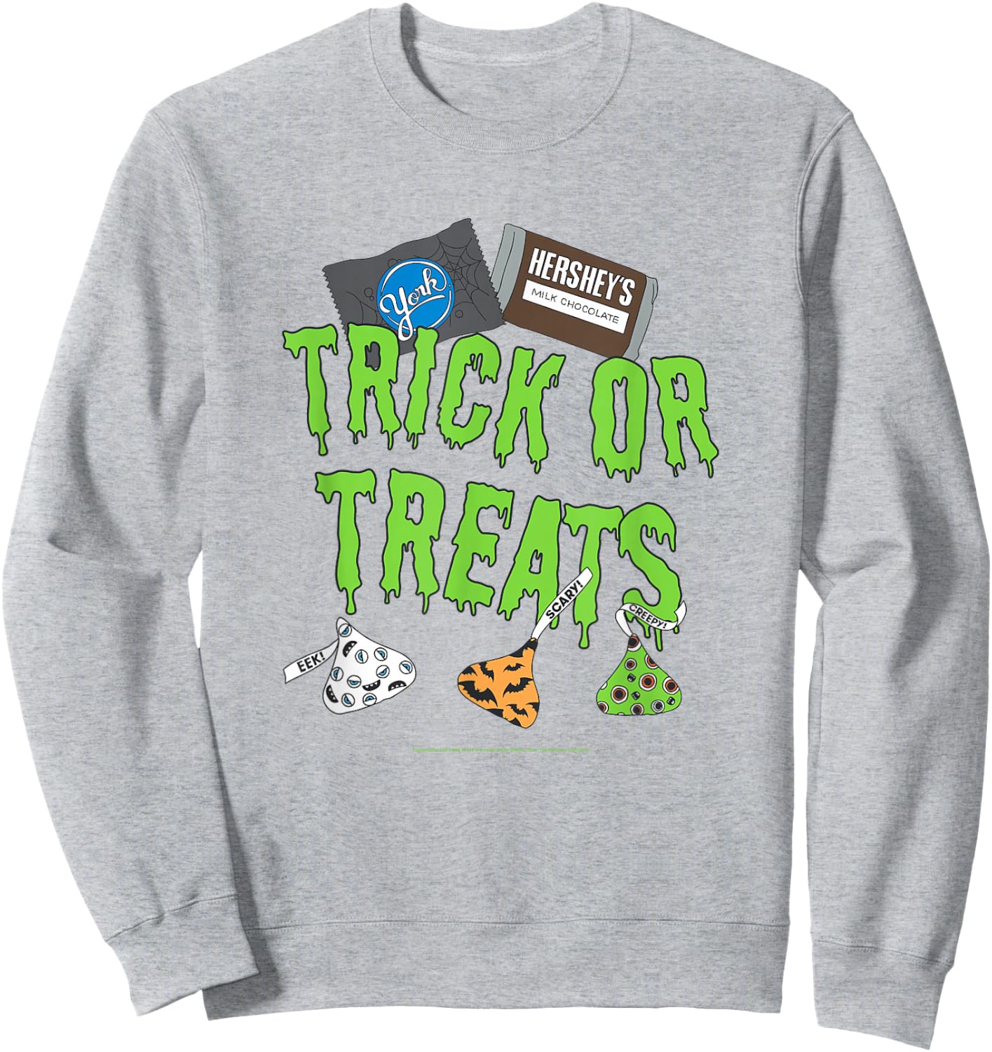 Hershey's Halloween Trick Or Treats Spooky Chocolate Kisses Sweatshirt - Sweatshirt | Ash