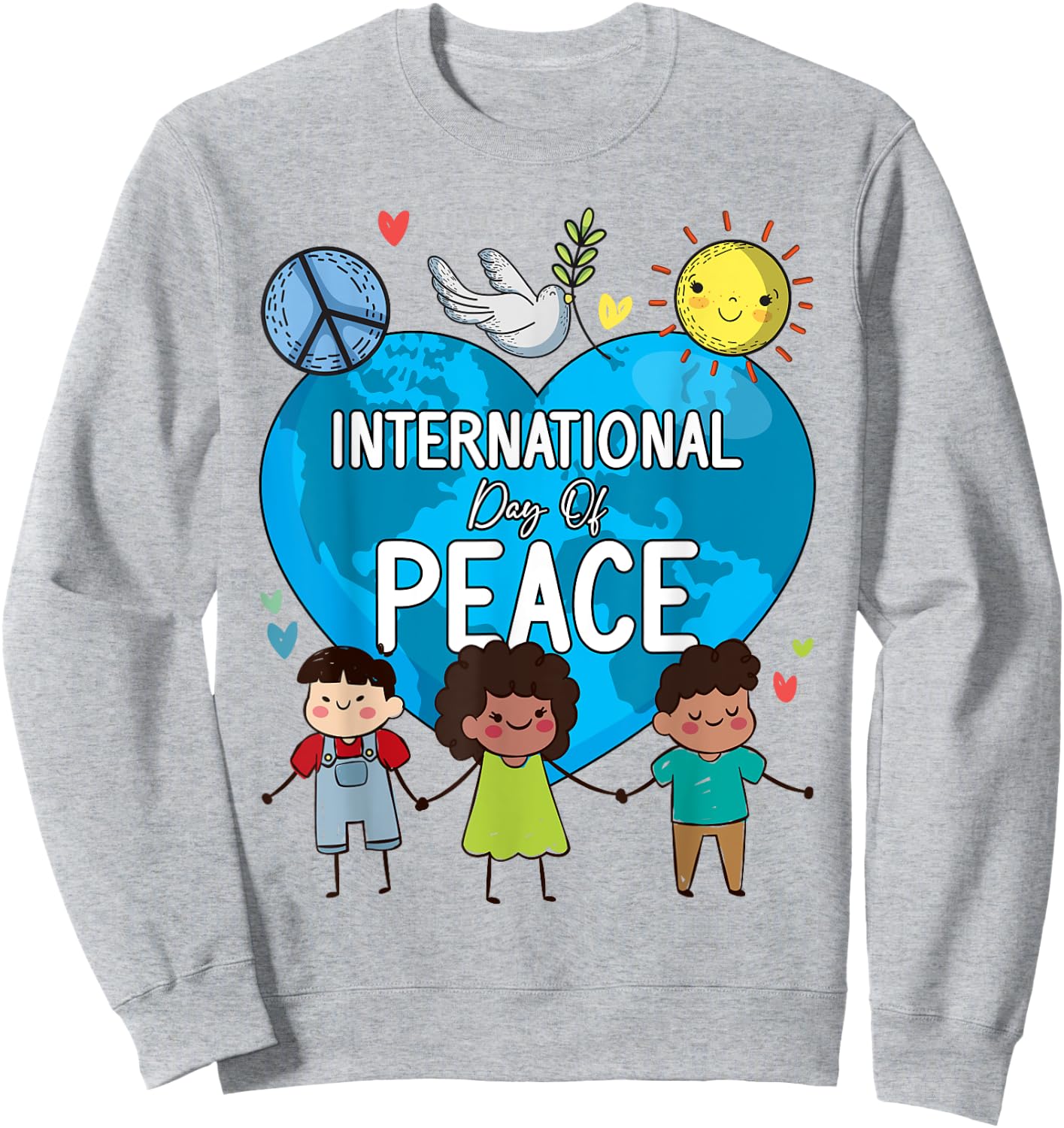 Peace Bird International Day Of Peace September 21st Kids Sweatshirt - Sweatshirt | Ash