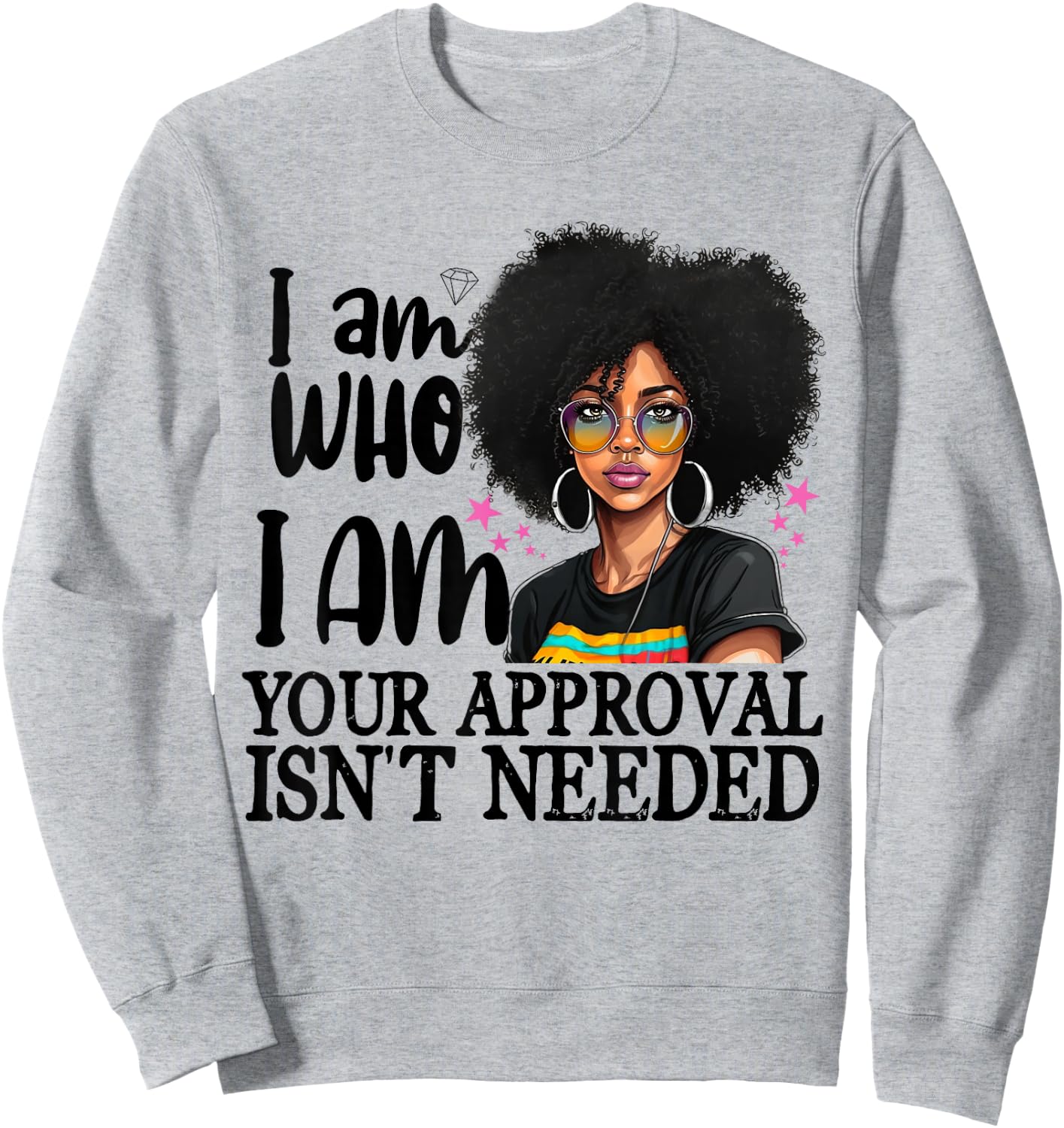 Black Melanin Queen Curly Natural Afro African American Sweatshirt - Sweatshirt | Ash