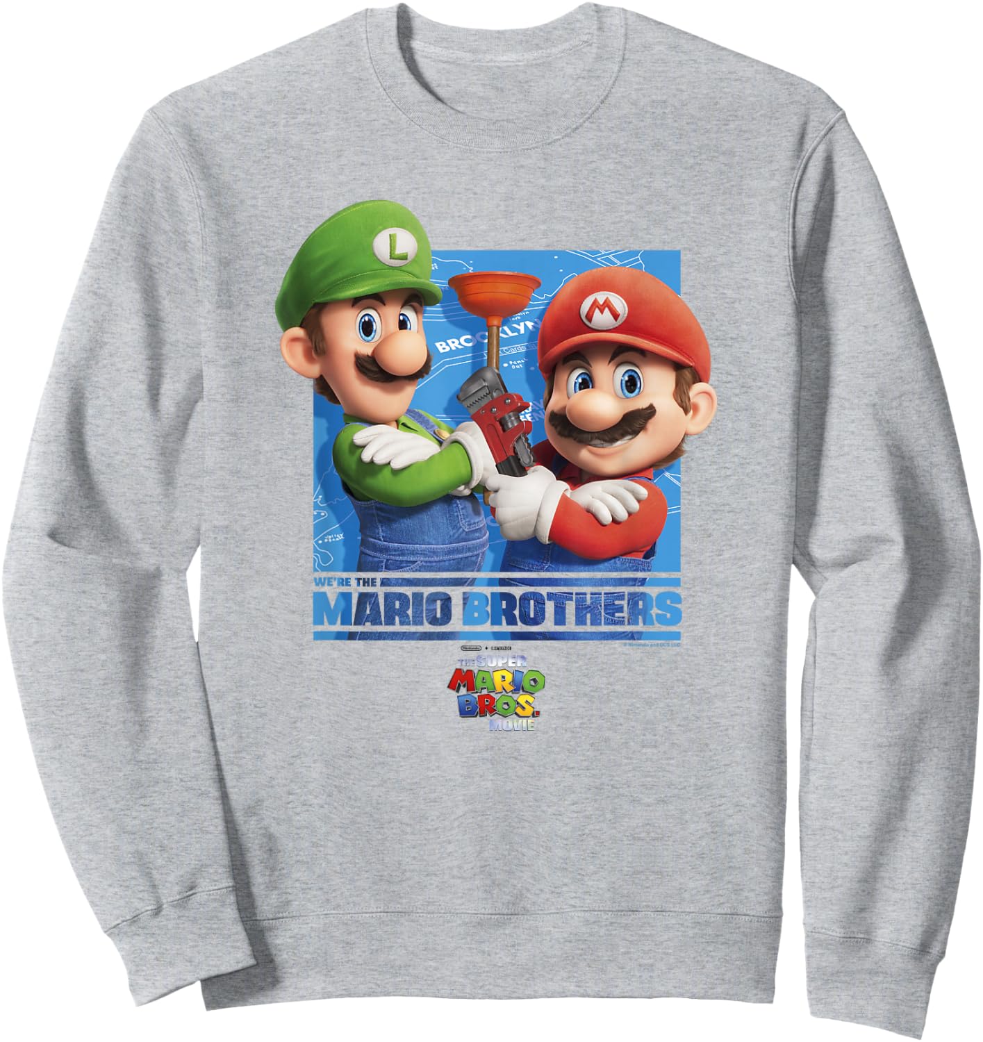 The Super Mario Bros. Movie We're The Mario Brothers Poster Sweatshirt - Sweatshirt | Ash